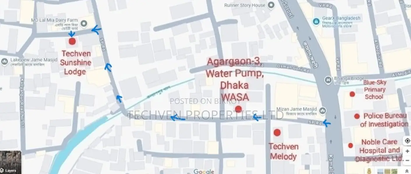1700 sqft Flat @ Agargaon SP Road, Lakeview Mosque, 6750 Taka per sqft in 60 Feet Road