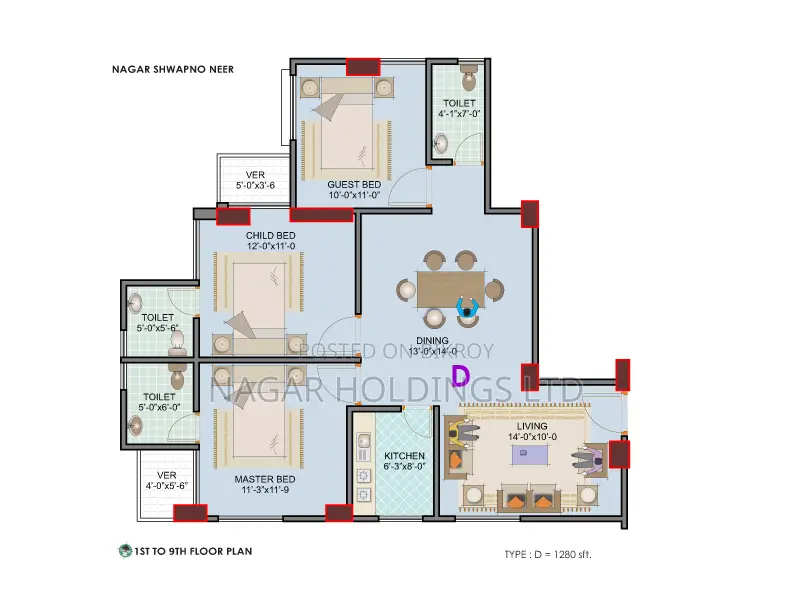 Flat for sale near Ashkona Hajj Camp, Dhaka, with bank loan facility in Mohammadpur