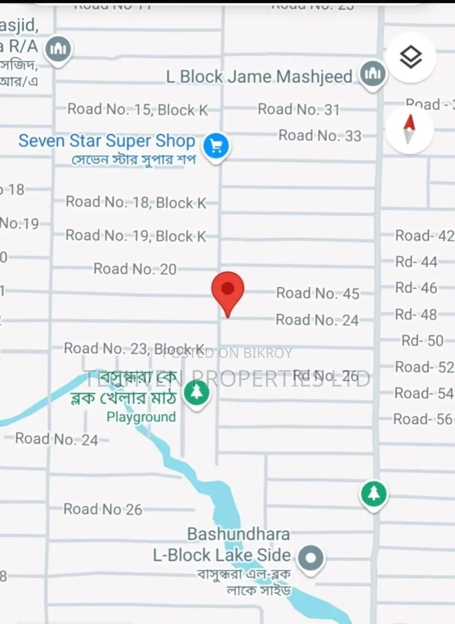 8000tk per sqft, 1620sqft Flat for Sale @ Bashundhara Block-L, Road-47 in Basundhara