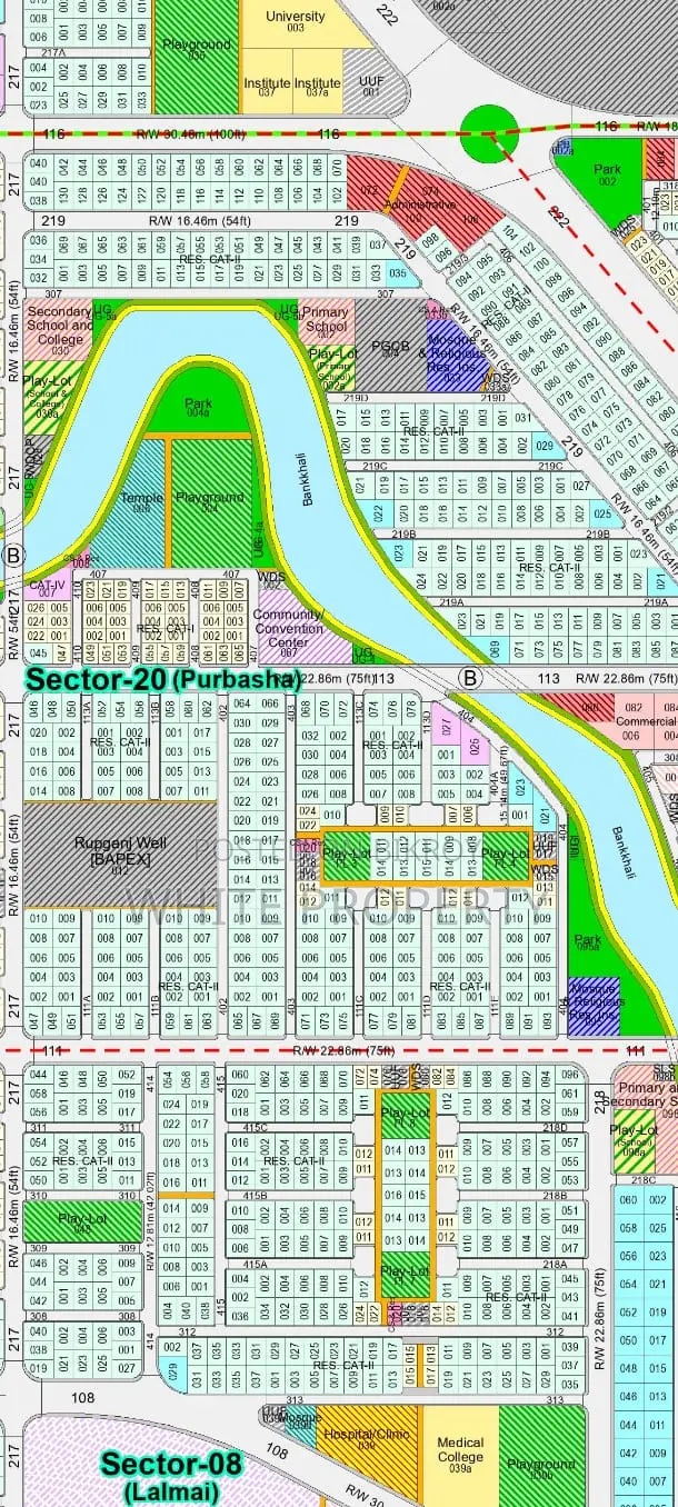 Land Sale at Purbachal Sector 20, Road 403 in Purbachal