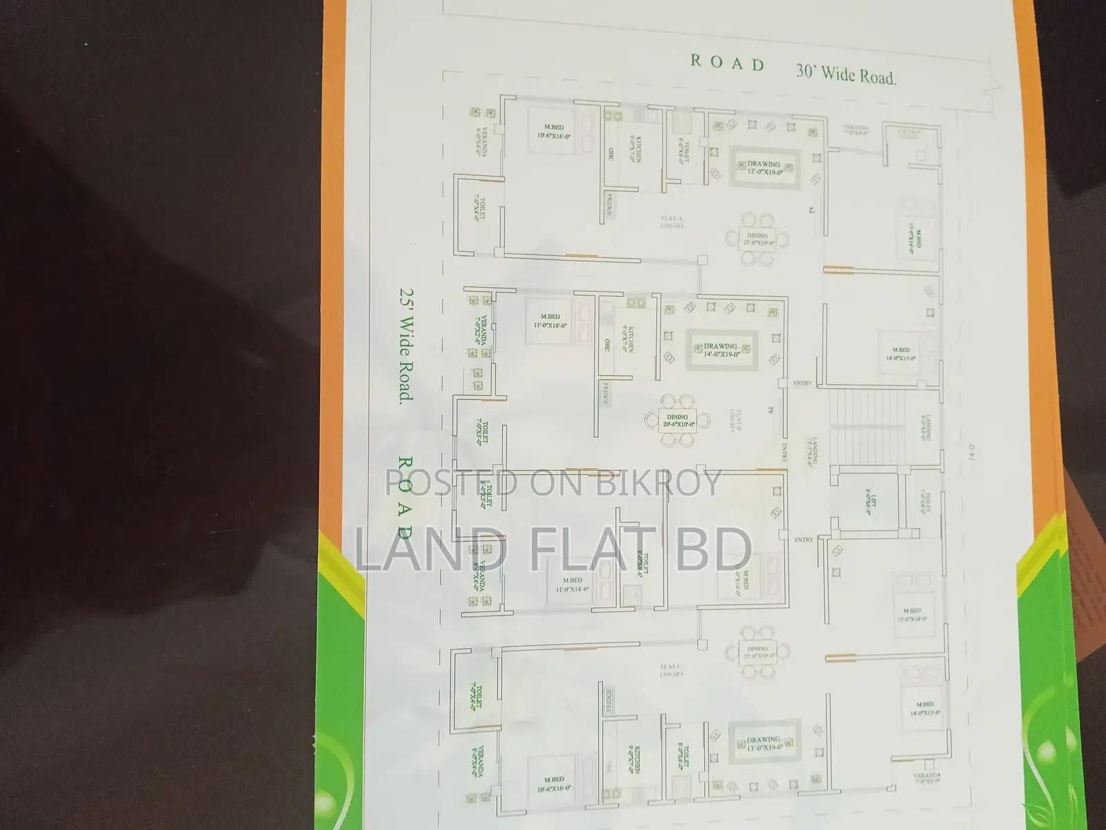 ON GOING @ FLAT FOR SALE 1365 SFT CHAD UDDAN in Mohammadpur