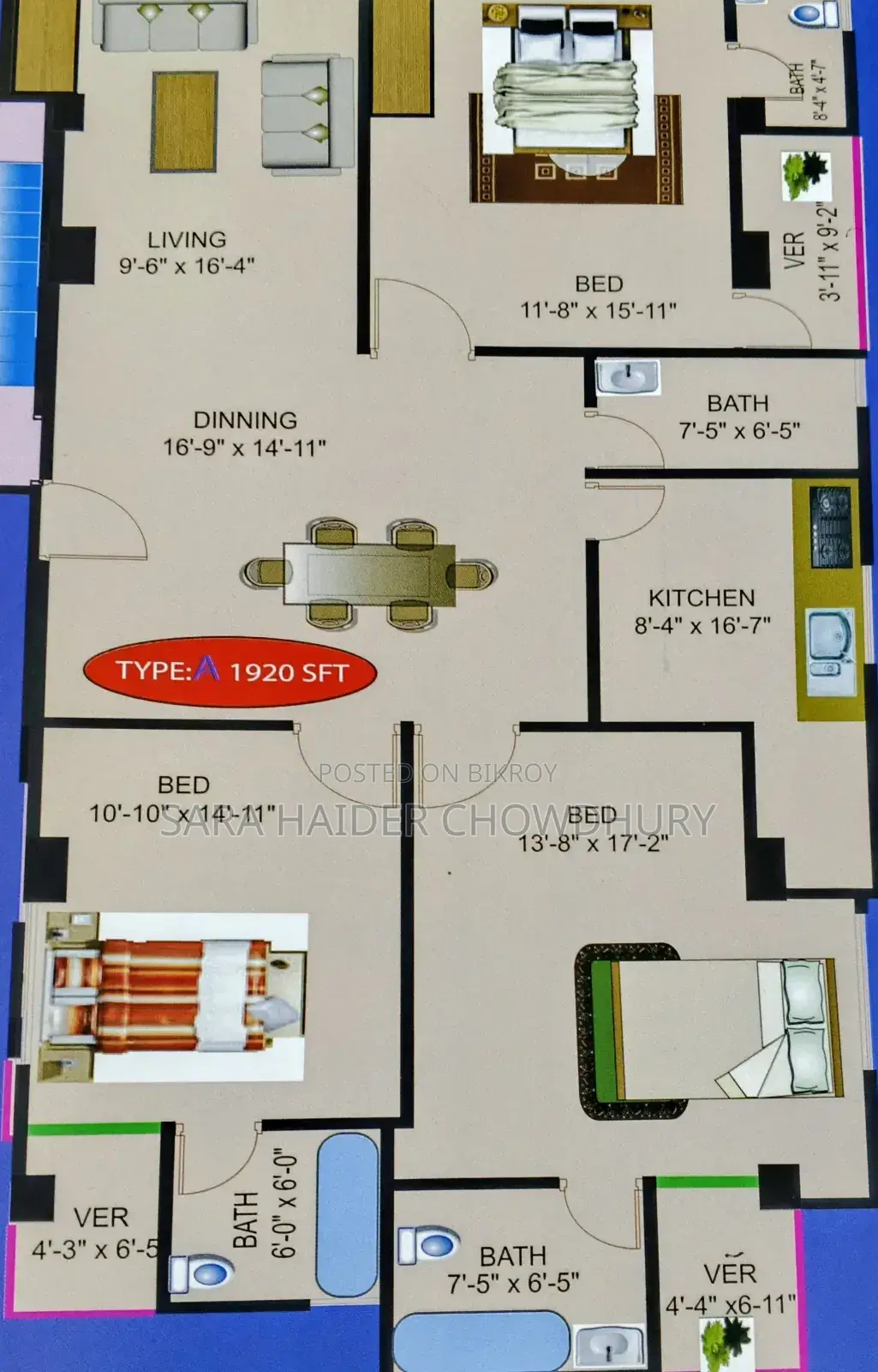Furnished 3bdrm Apartment in Perfect Holdings, Dhanmondi for Sale in Dhanmondi