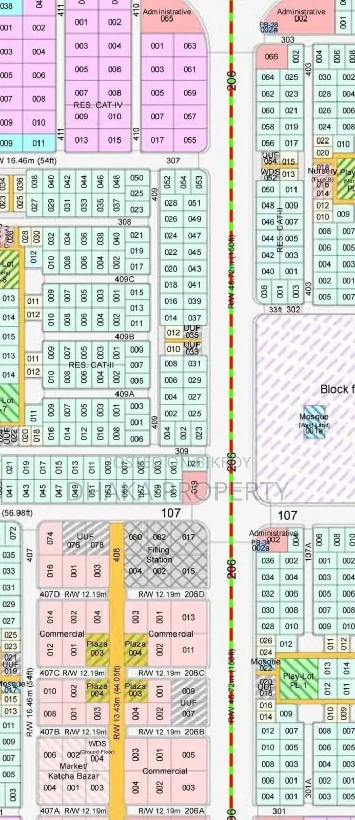 30ft Rd 5 Katha Park South at Sector-11 in Purbachal