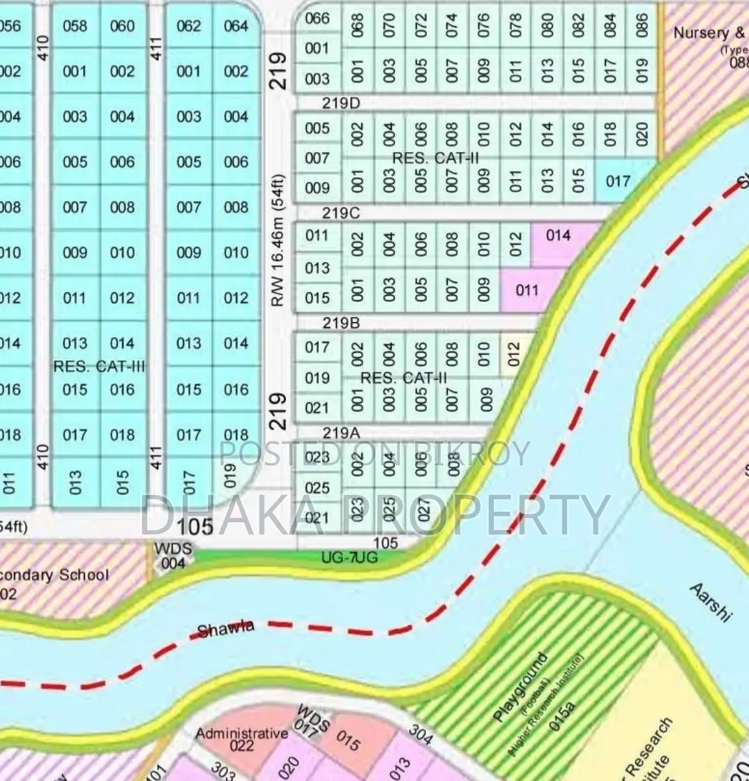 Lake Facing 5 Katha Plot South Sector-7 in Purbachal