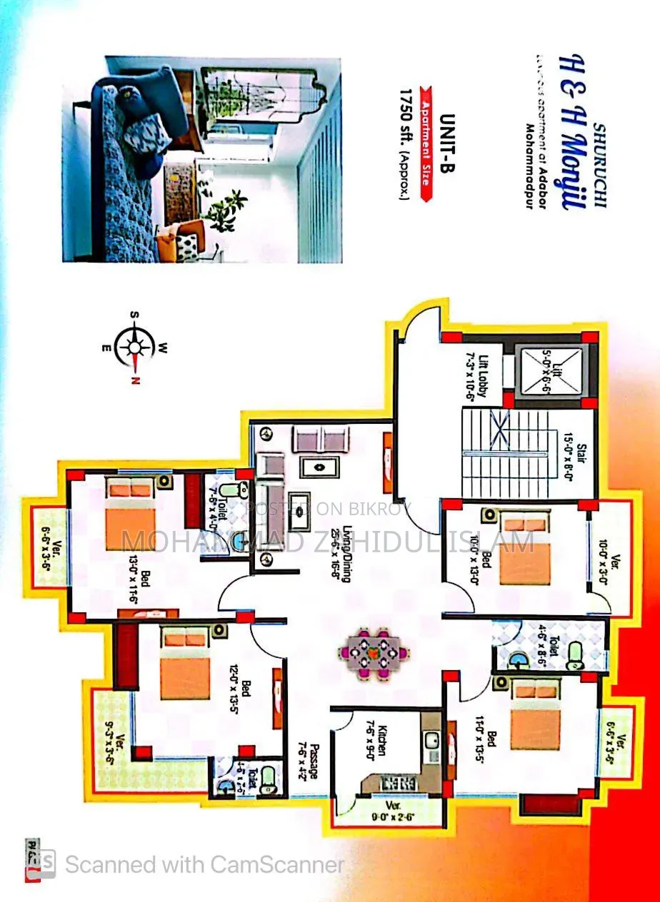 4bdrm Apartment in Shuruchi Apartments, Mohammadpur for Sale in Mohammadpur
