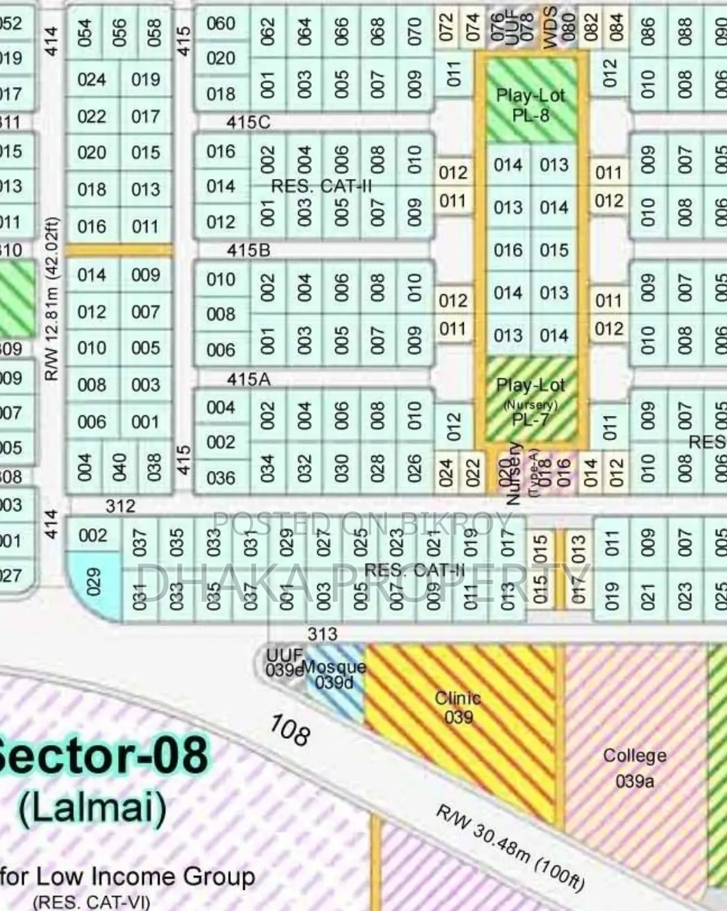 30ft Rd 5 Katha Park South at Sector-8 in Purbachal
