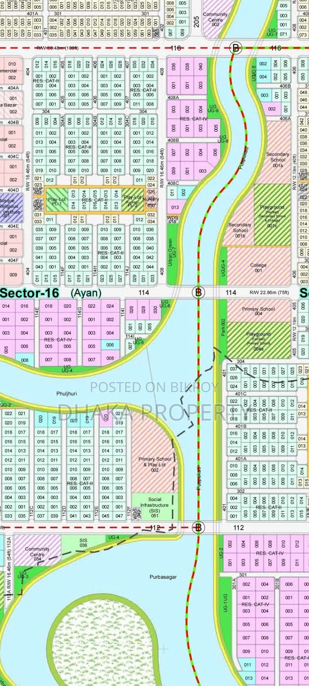 75ft Rd 10 Katha North at Sector-16. in Purbachal