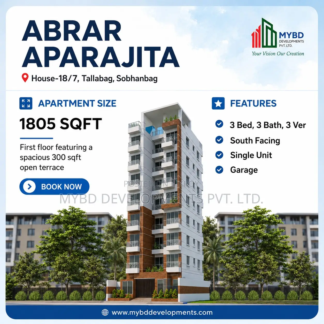 3-bedroom Apartment in Abrar Aparajita, Dhanmondi for Sale in Dhanmondi