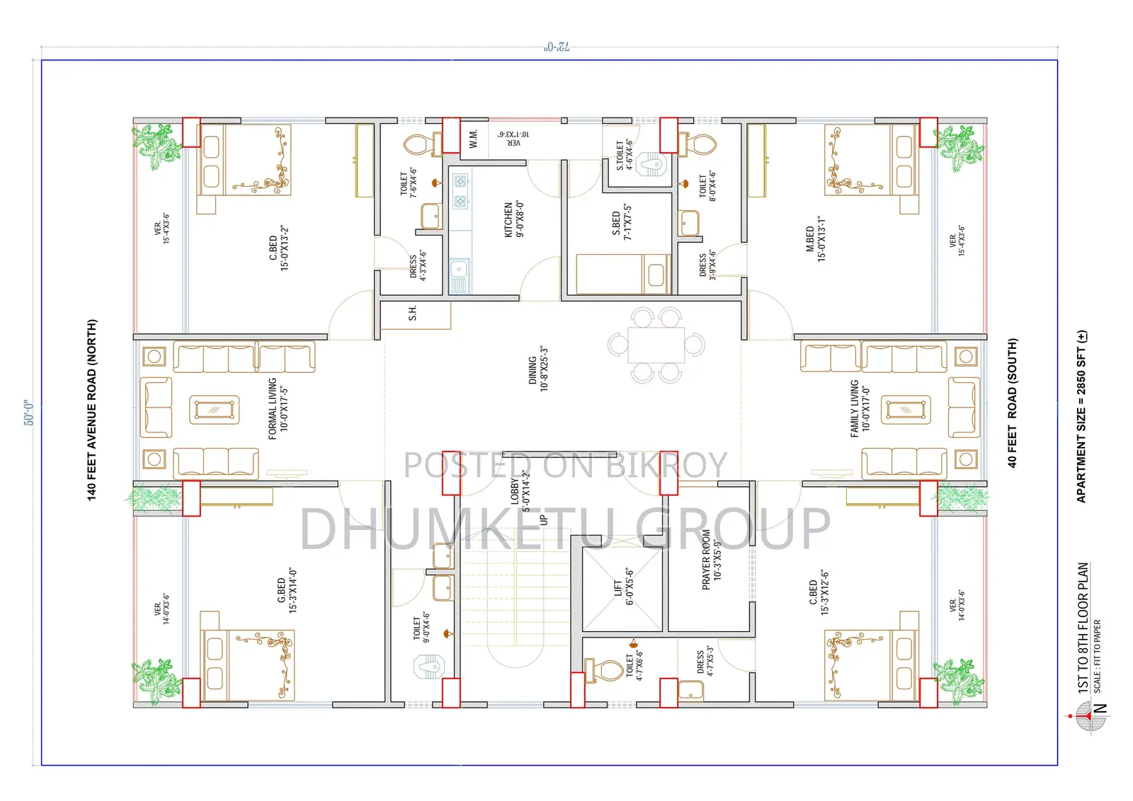 4-Bedroom Apartment in Dhumketu, Jalshiri Abason for Sale in Jalshiri Abason