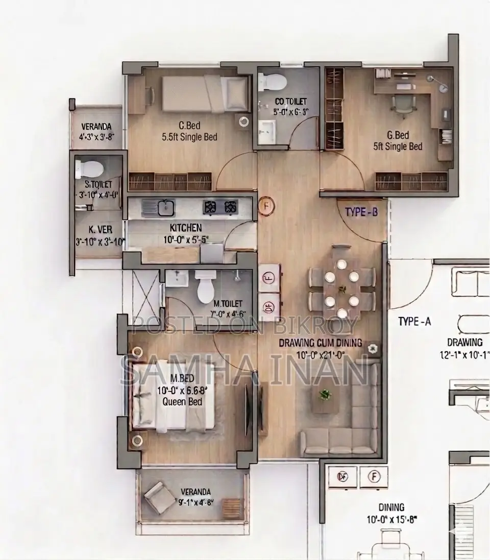 3-Bedroom Apartment in Jhigatola for Sale in Jhigatola