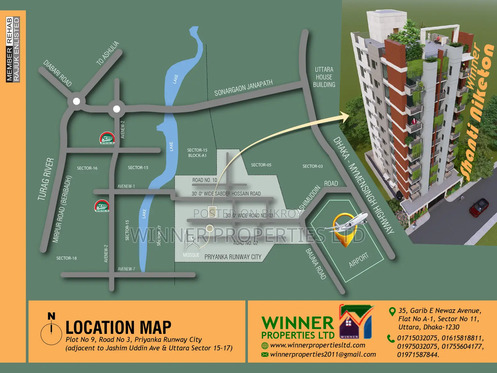 3-Bedroom Apartment in Winner Properties, Uttara for Sale in Uttara