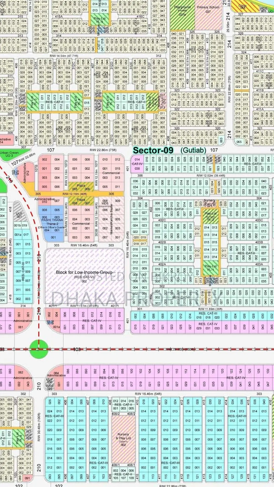 54/75ft Corner 10 Katha North at Sector-9 in Purbachal