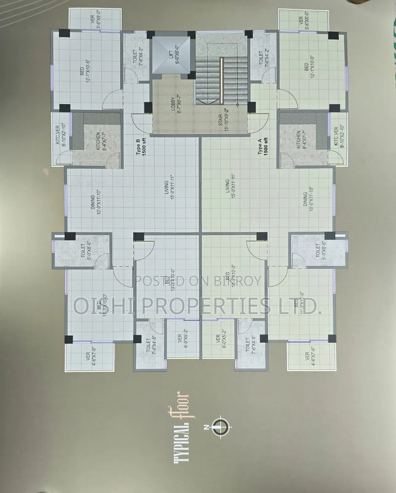 3-Bedroom Apartment in Fazlul Karim Palace, Malibag for Sale in Malibag