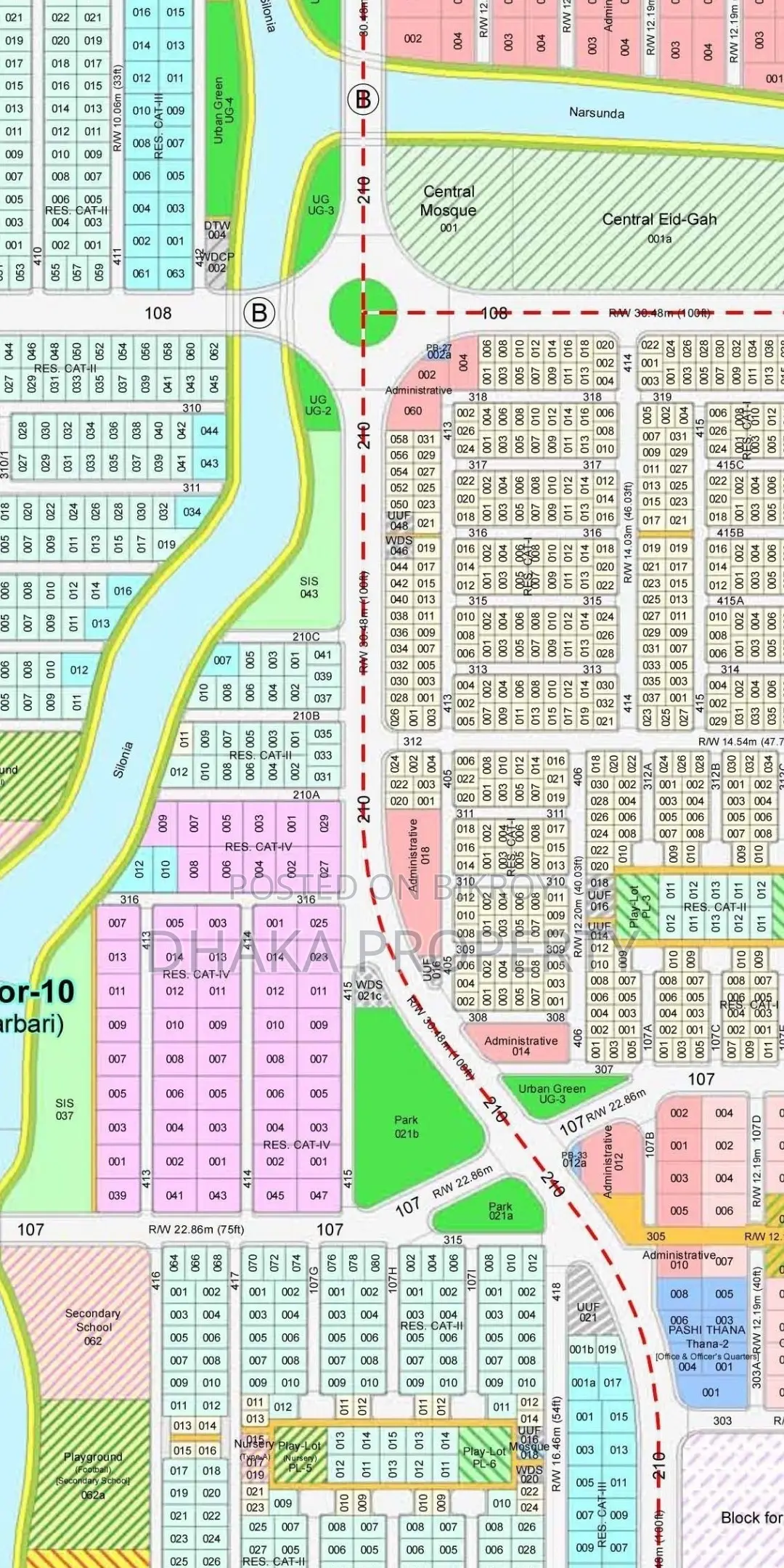 54ft Road 6 Katha Park South at Sector-9 in Purbachal