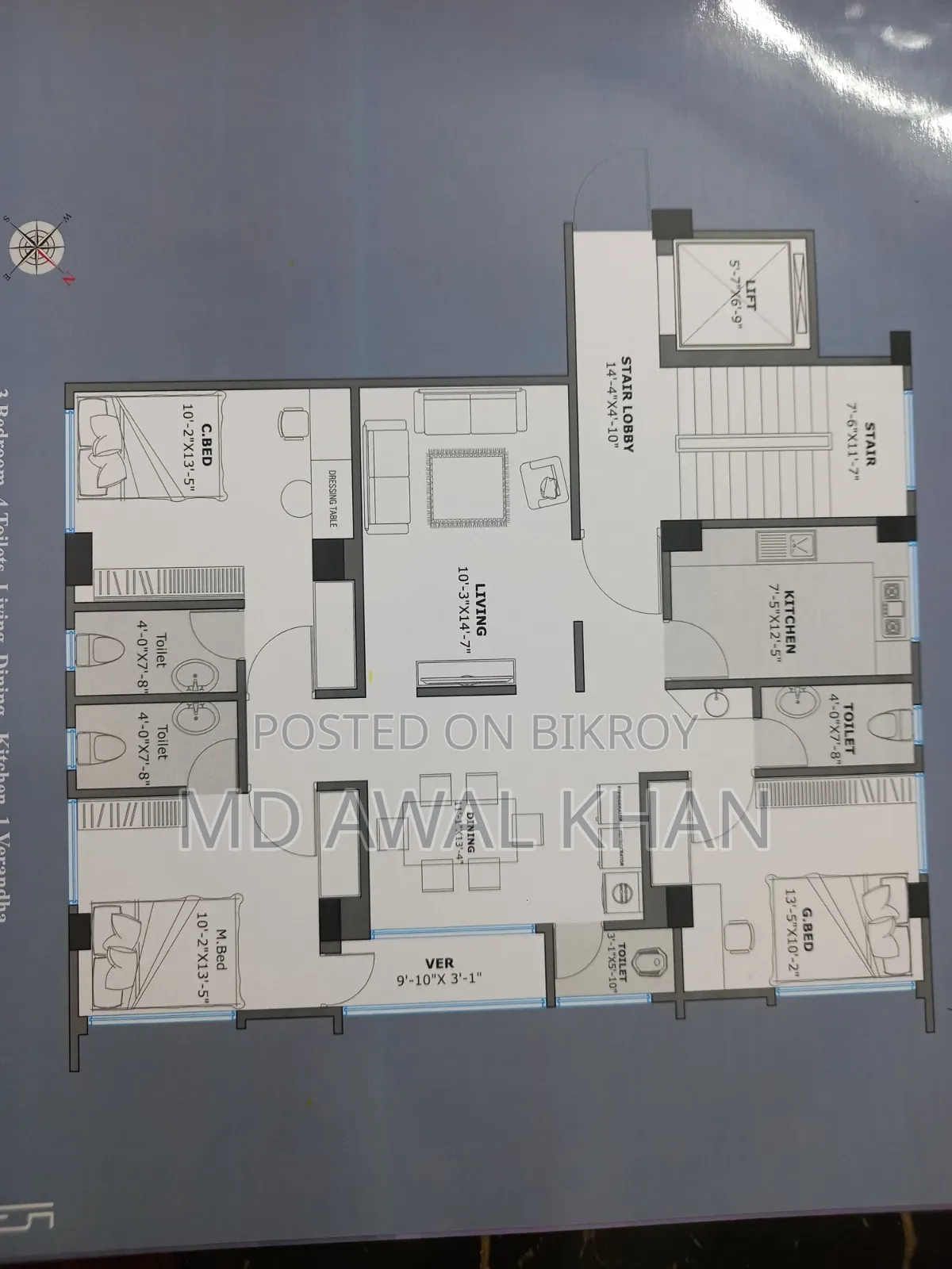 3-bedroom Apartment in Mohakhali DOHS for Sale in Mohakhali DOHS