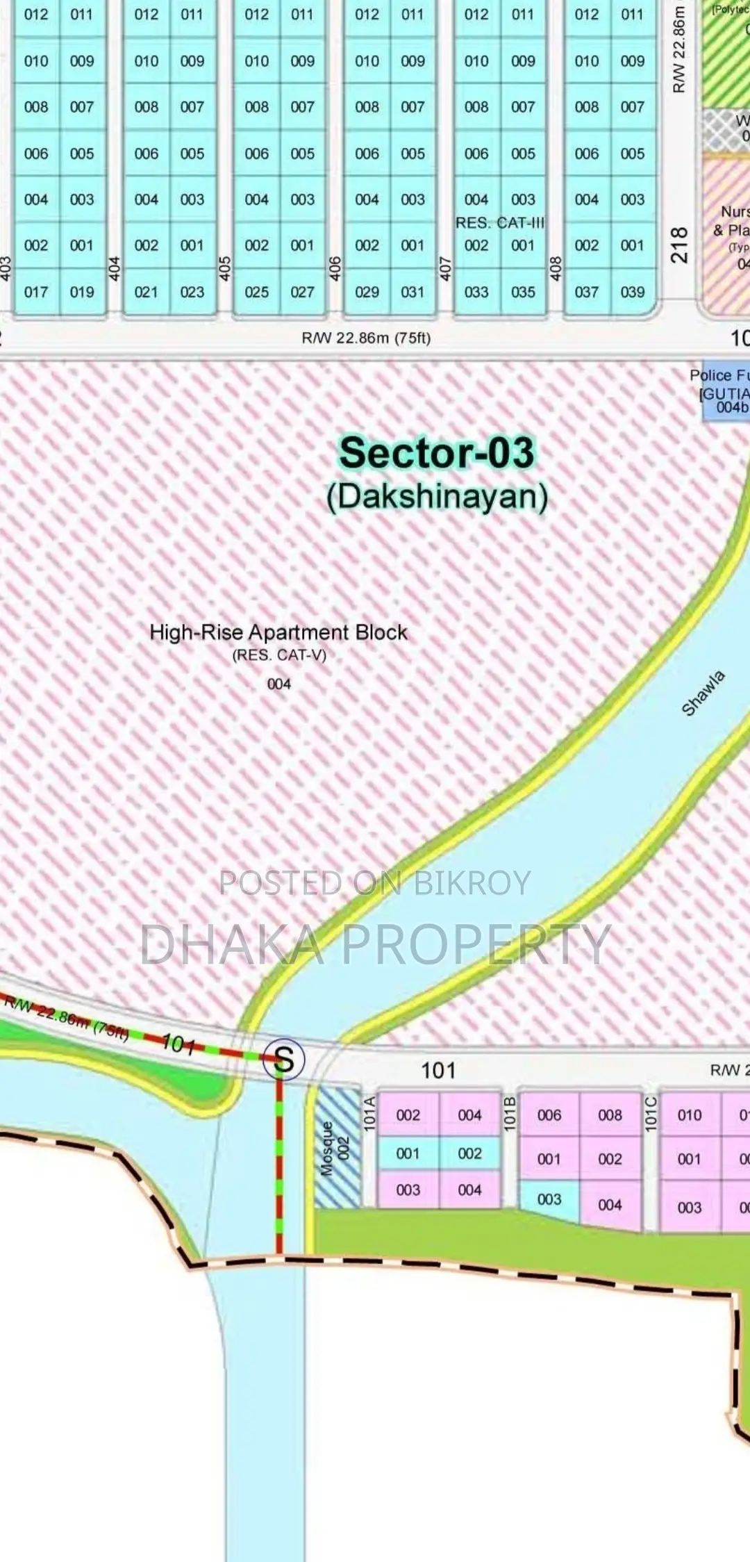 30/75ft Corner 10 Katha Lake View at Sector-3 in Purbachal