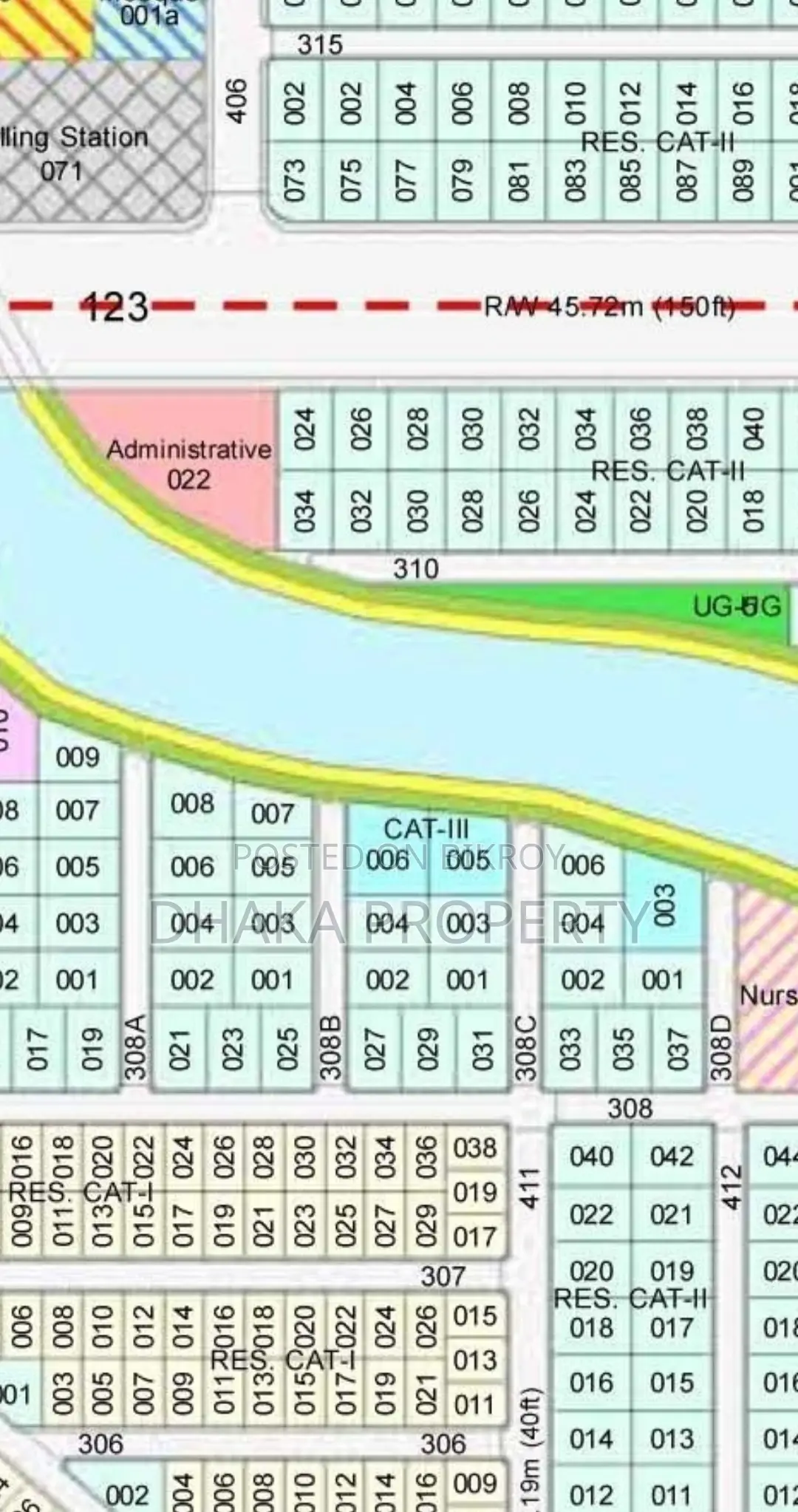 Close to Lake 5 Katha West at Sector-22 in Purbachal