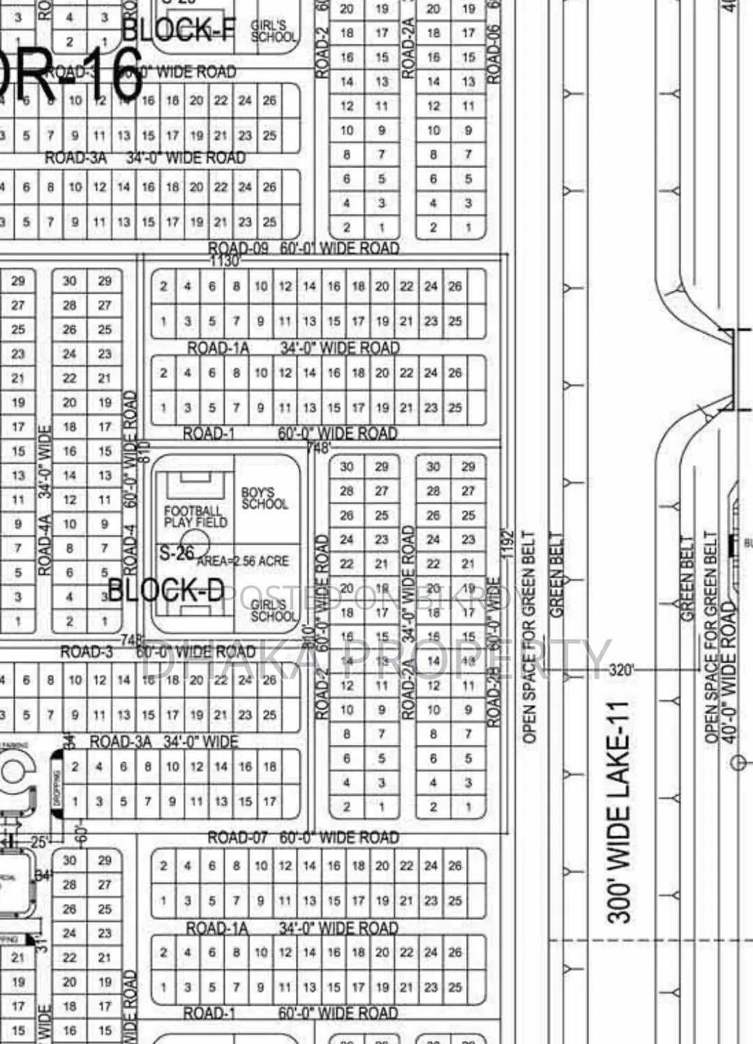 30ft Road 5 Katha Park South at Sector-16/D in Uttara