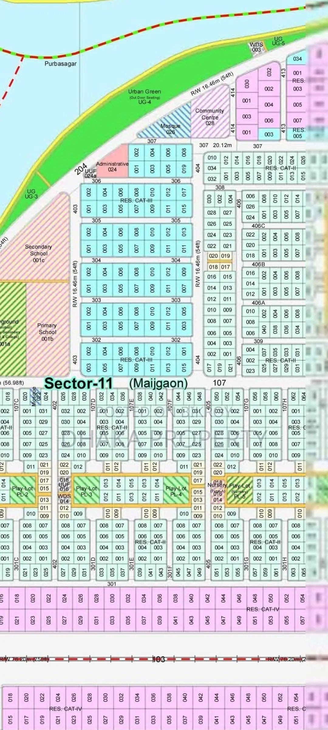30ft Road 5 Katha Lake West at Sector-11 in Purbachal