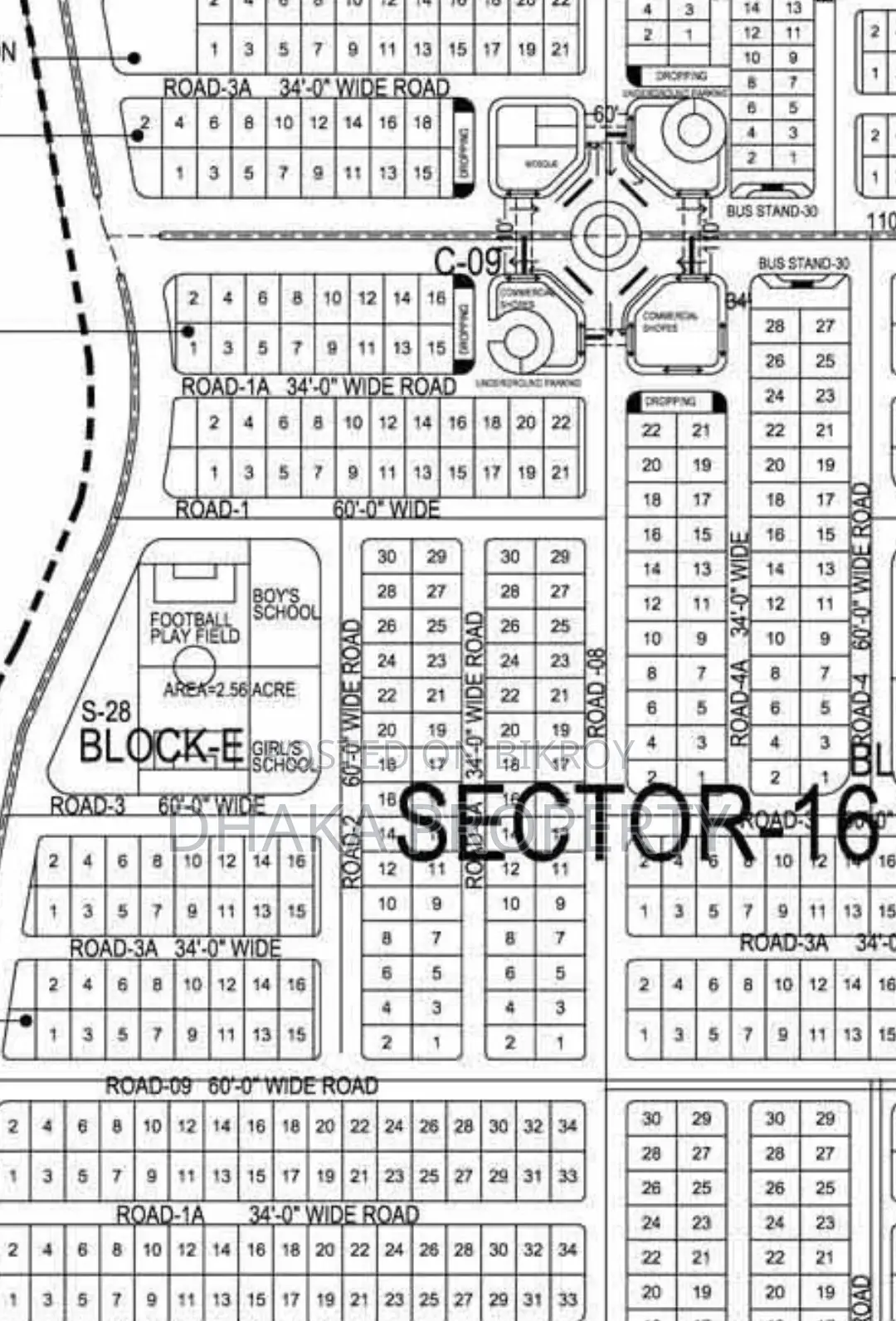 60ft 10 Katha Park East at Sector-16/E in Uttara