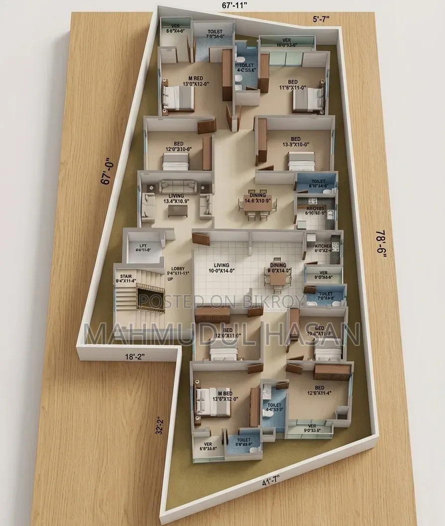 1500 sq ft Apartment in Mirpur DOHS for Sale in Mirpur DOHS