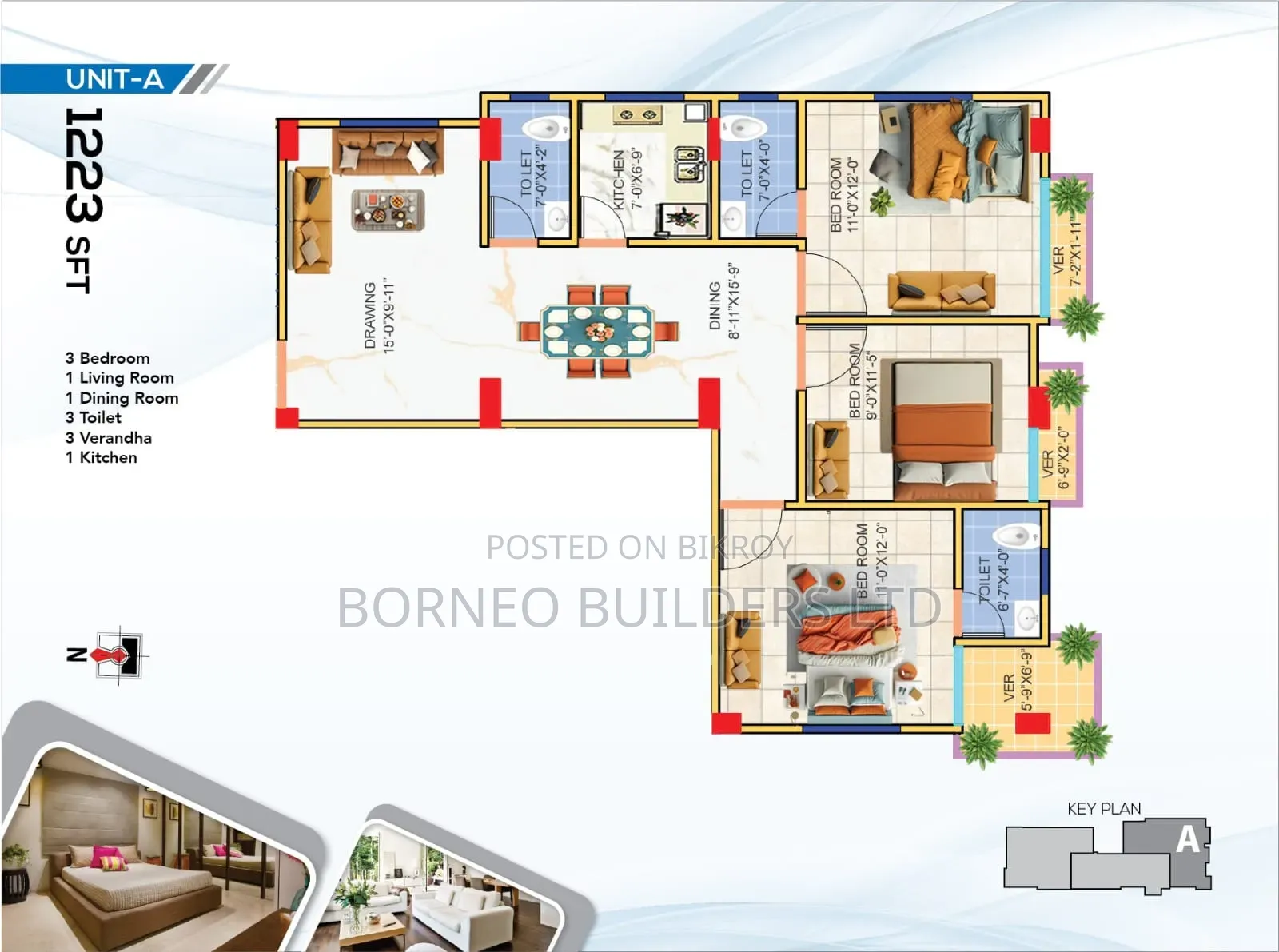 3-Bedroom Apartment in BBL Alam Tower, Halishahar for Sale in Halishahar