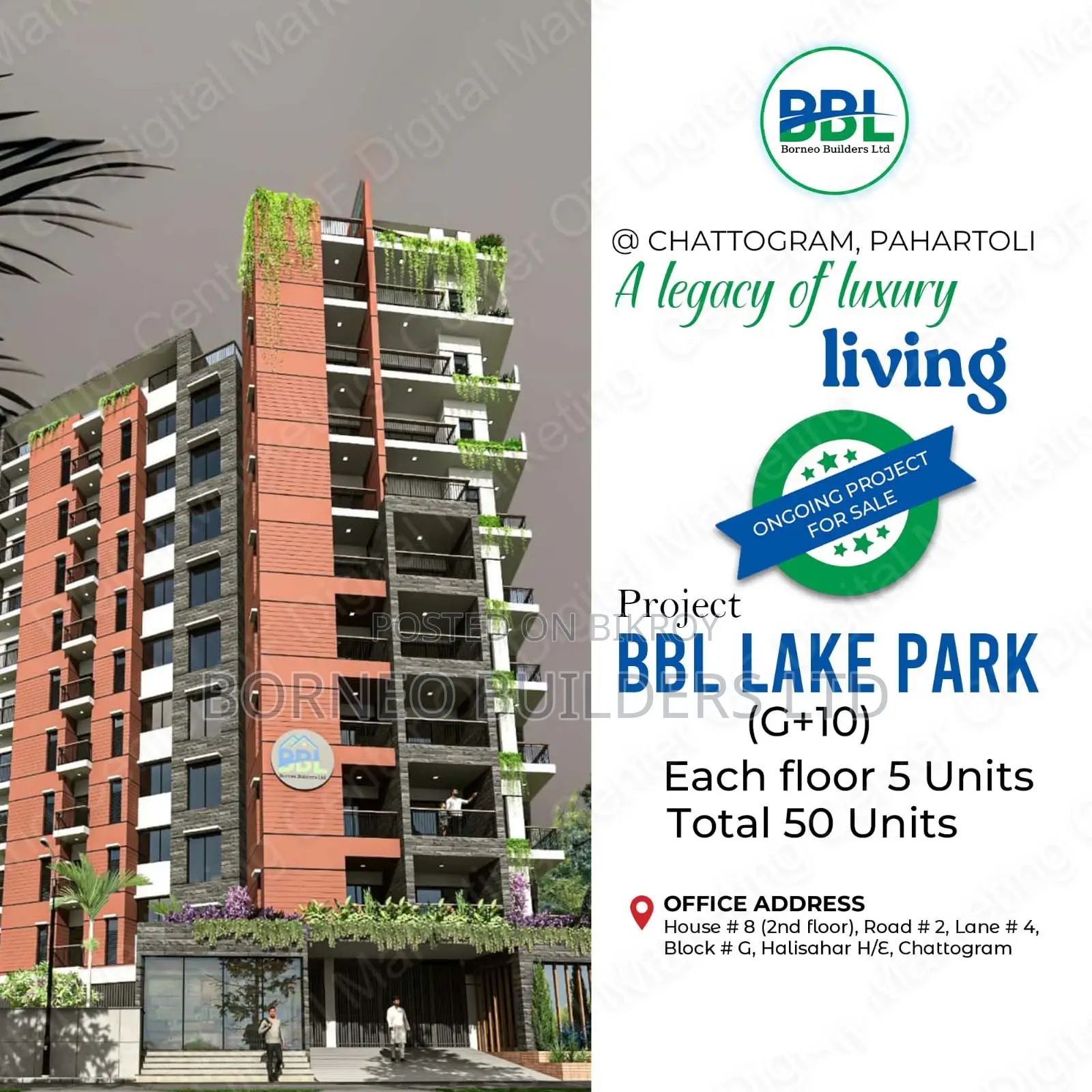 3-bedroom Apartment in Bbl Lake Park, Pahartali for sale in Pahartali