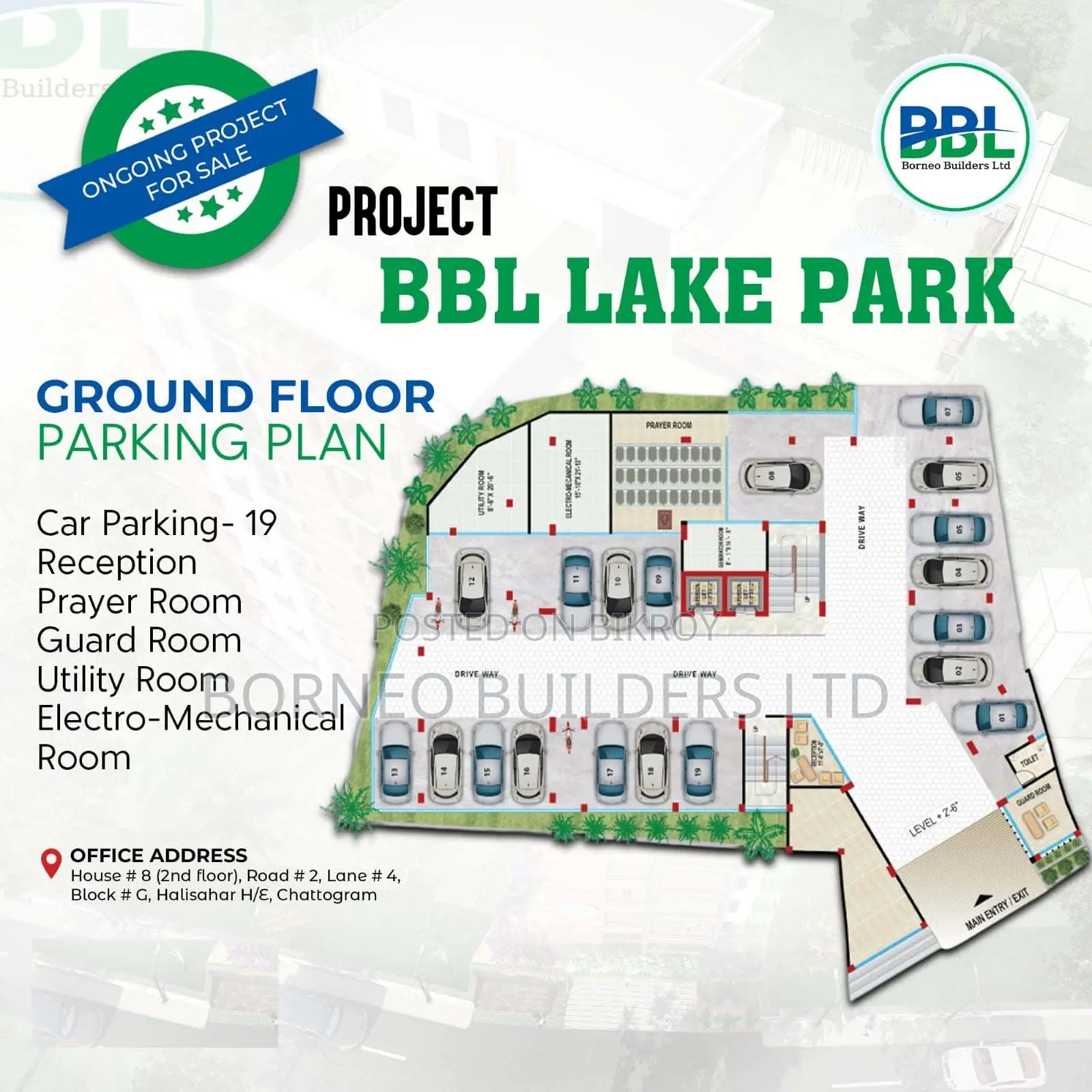 3-bedroom Apartment in Bbl Lake Park, Pahartali for sale in Pahartali