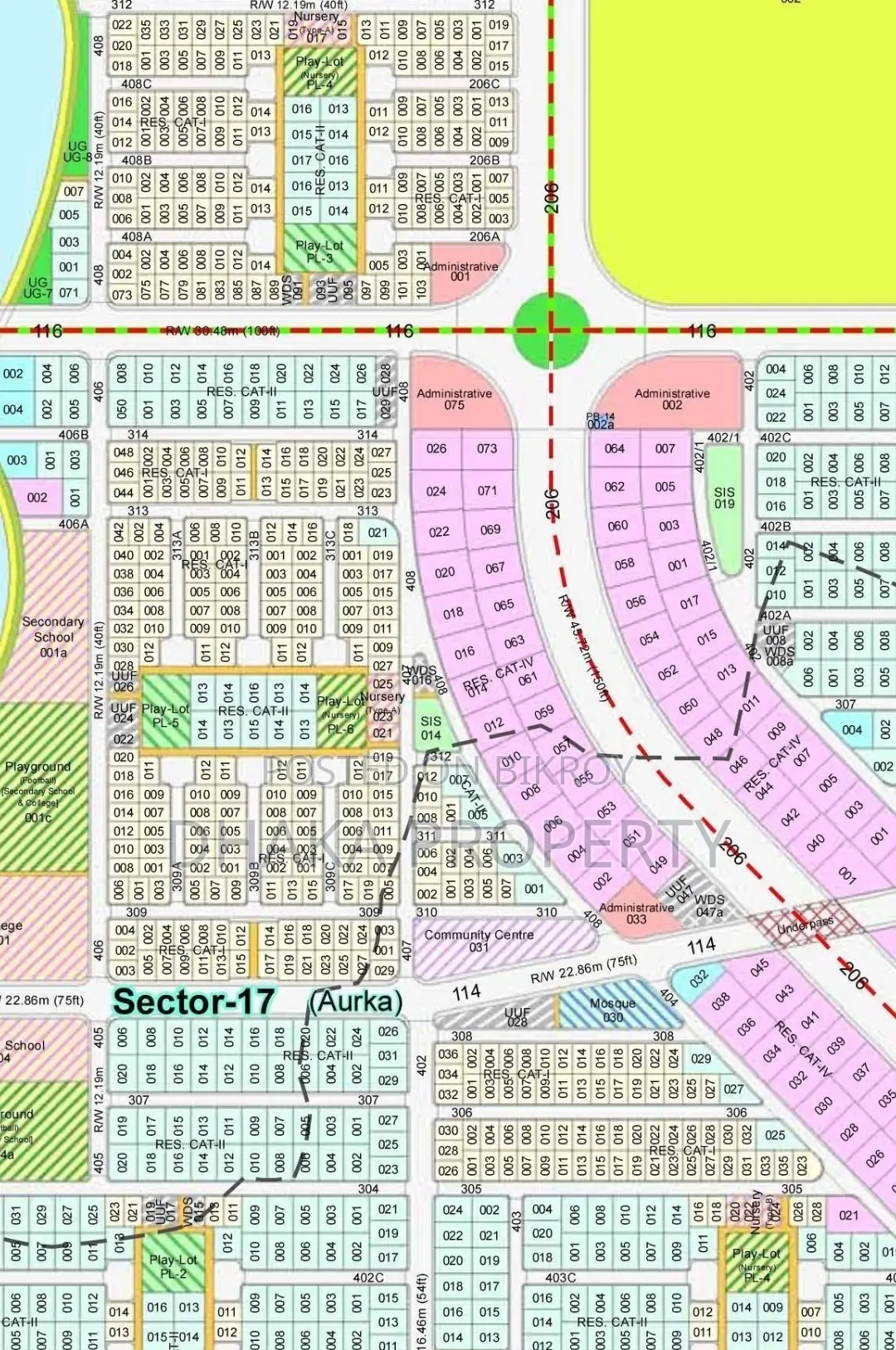 Near 150ft 3 Katha Park South at Sector-17 in Purbachal