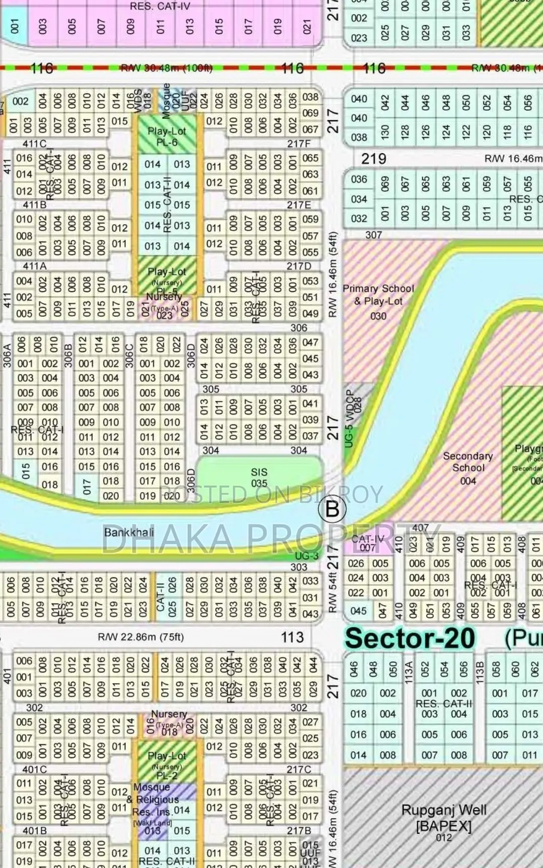Nearby 300ft 3 Katha Park East at Sector-20 in Purbachal