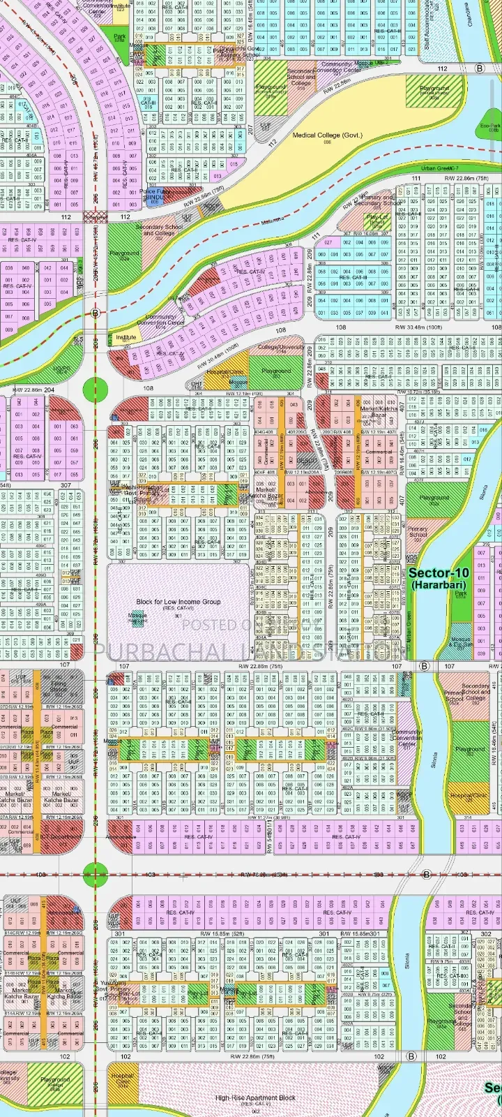 Sector: 10, Lake View 10 Katha Plot Urgent Sale in Purbachal. in Purbachal