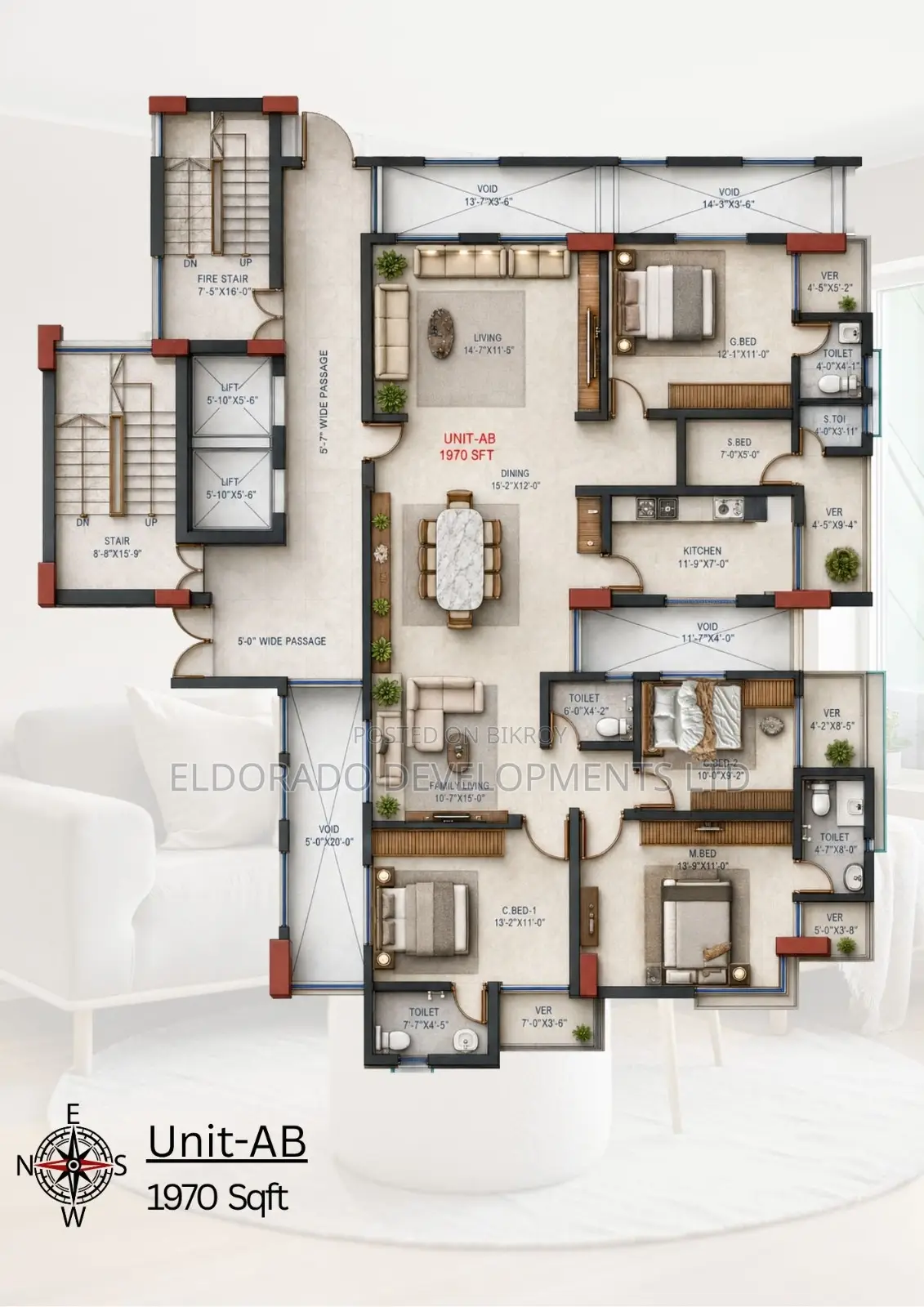 4-Bedroom Apartment in Eldorado Treebany, Ramna for Sale in Ramna