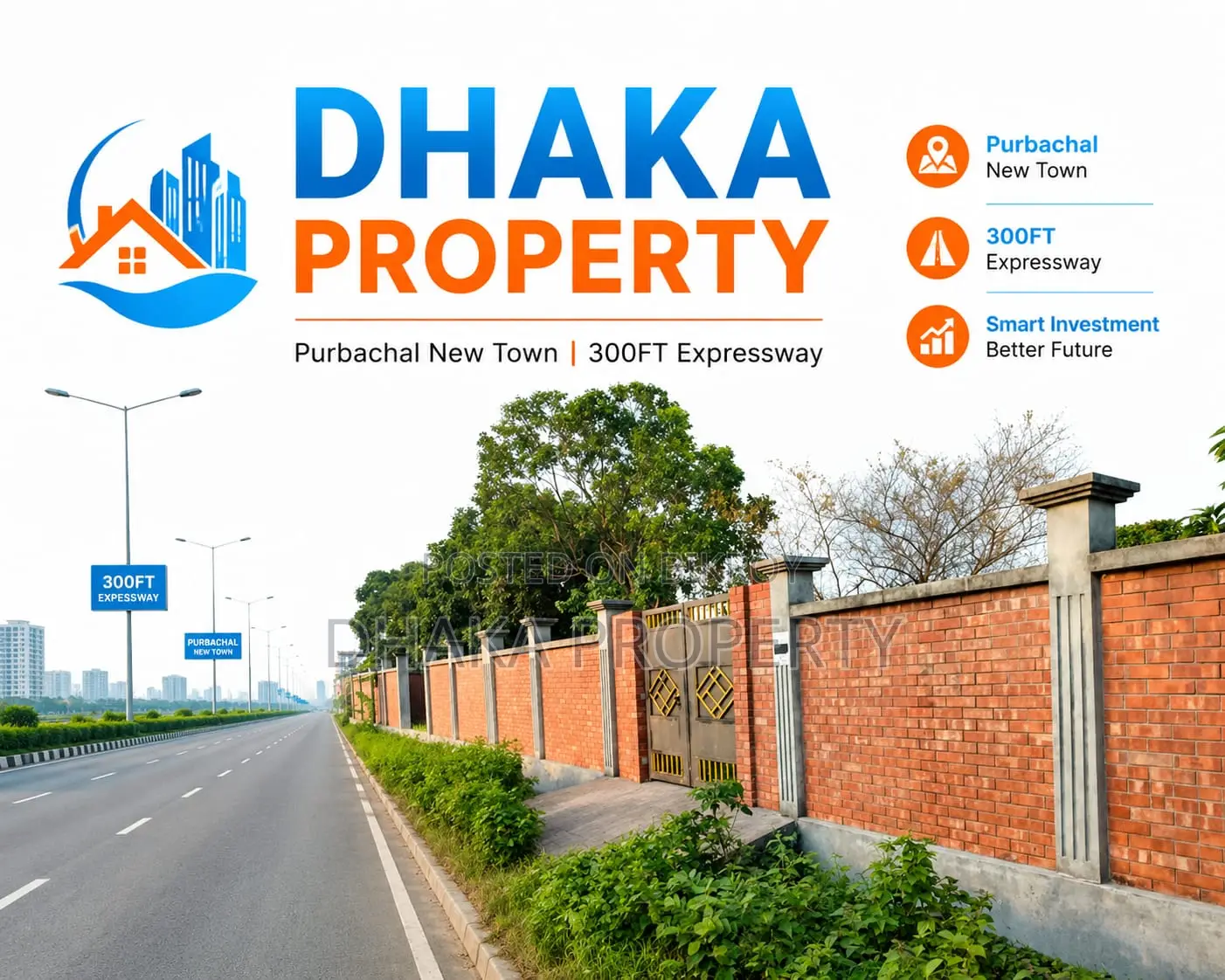 300ft Expressway 5 Katha West at Sector-18 in Purbachal