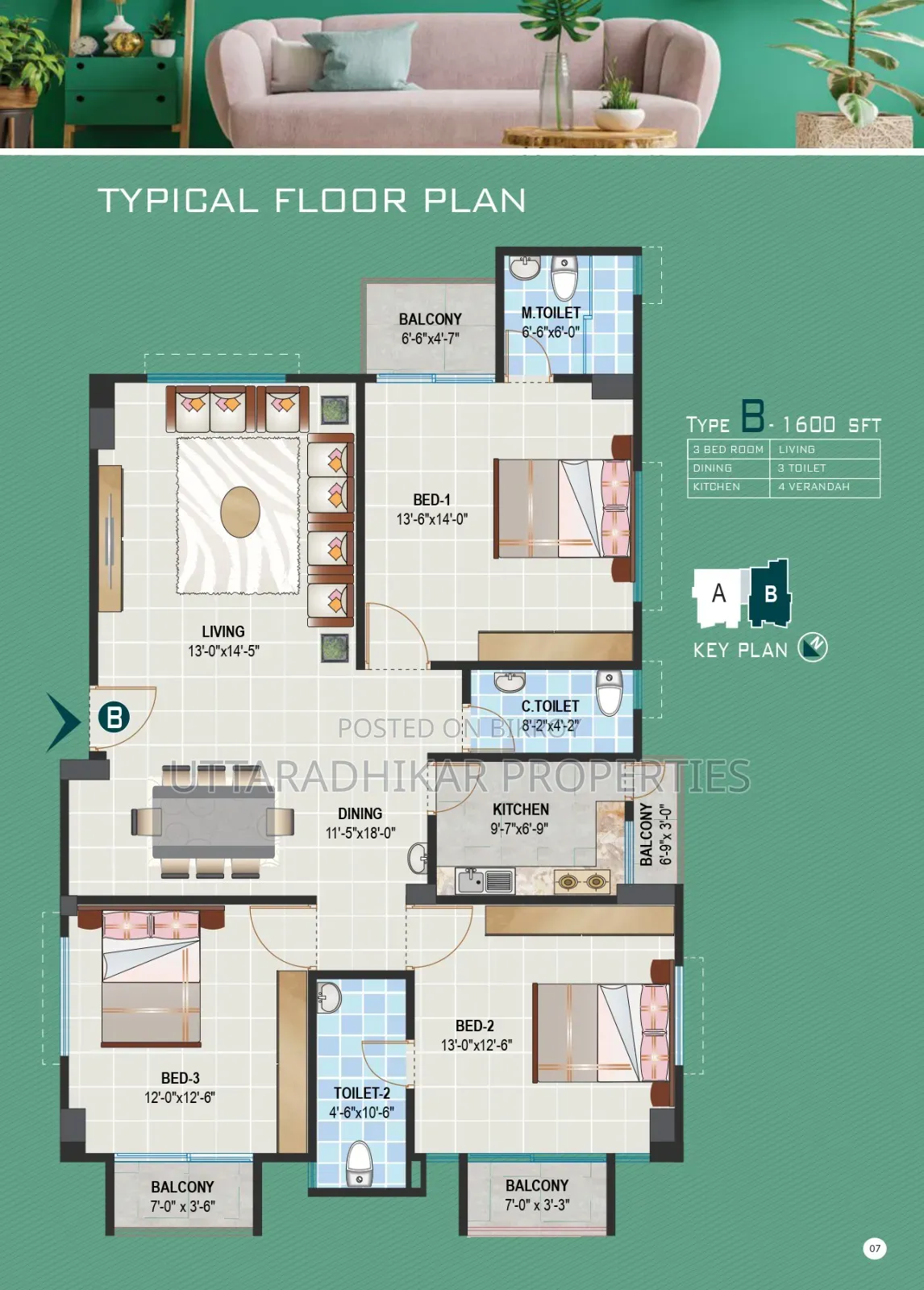 3-Bedroom Apartment in Upl Momotaj Villa, Mirpur for Sale in Mirpur
