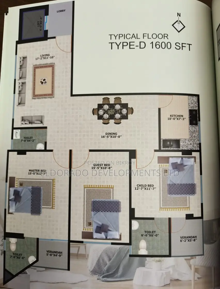 3-bedroom Apartment in Eldorado Nahar, Mirpur for Sale in Mirpur