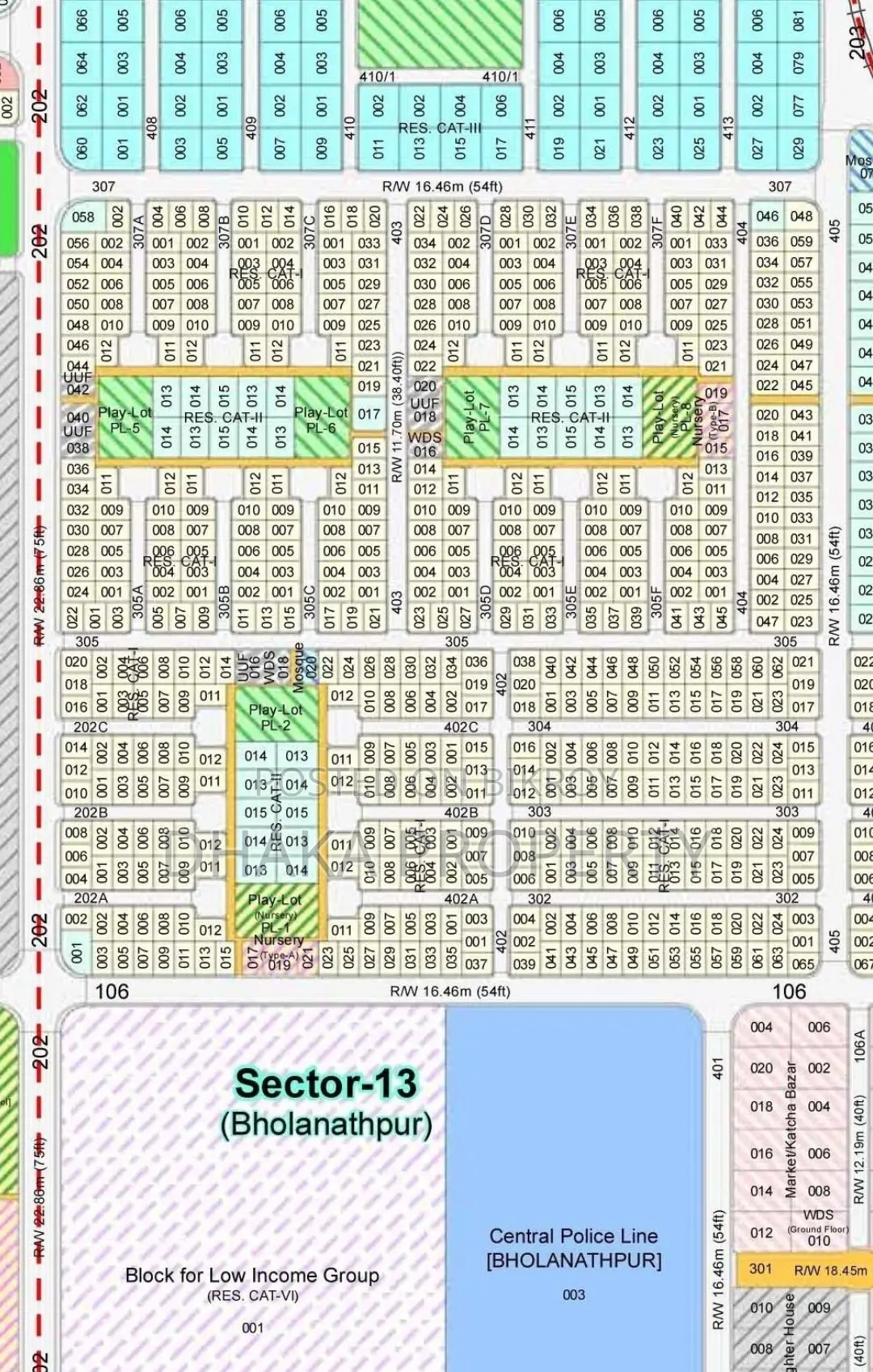 Nearby 300ft 3 Katha Park South at Sector-13 in Purbachal