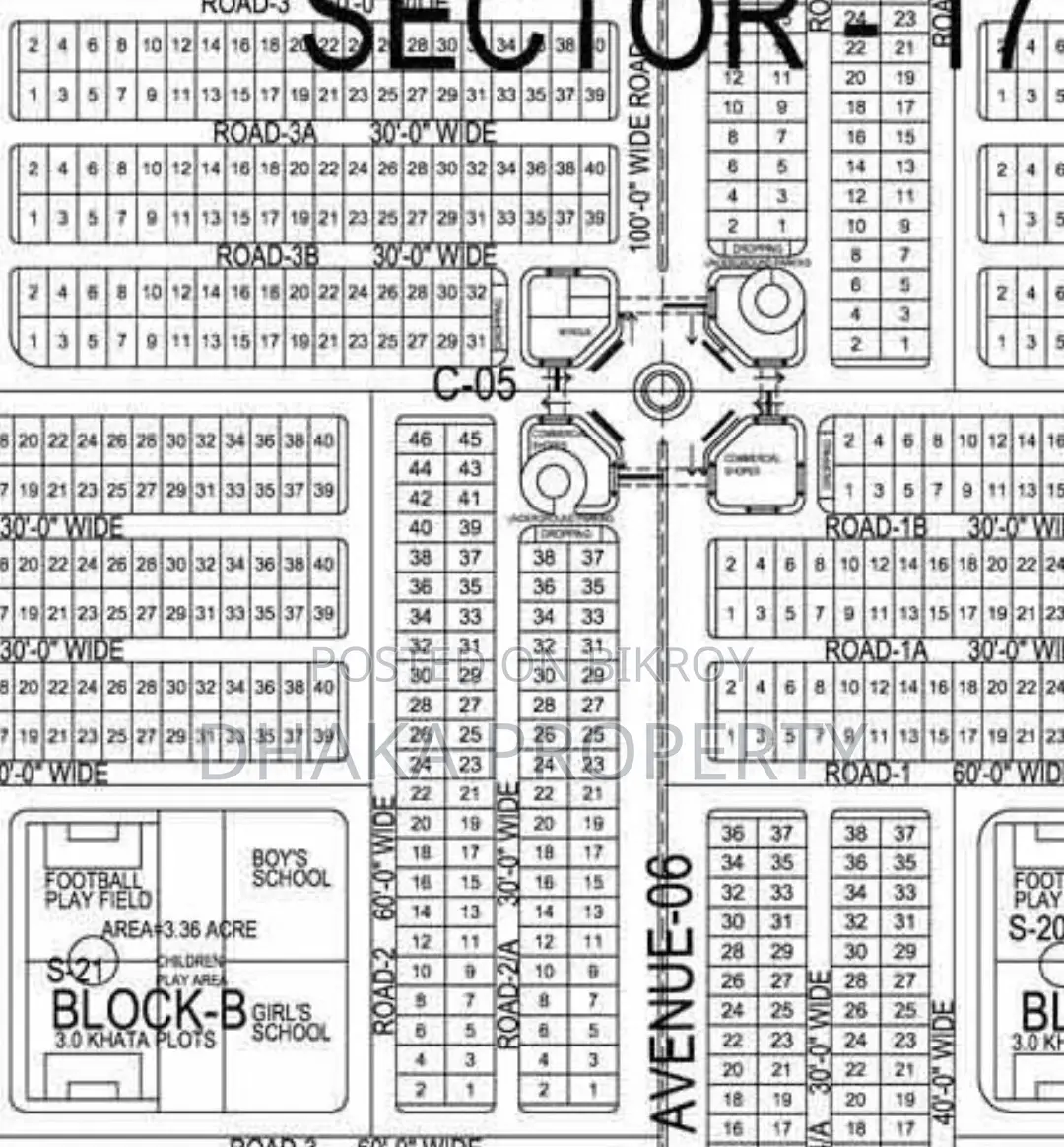 60/60ft Corner 3 Katha North/West at Sector-17/B. in Uttara