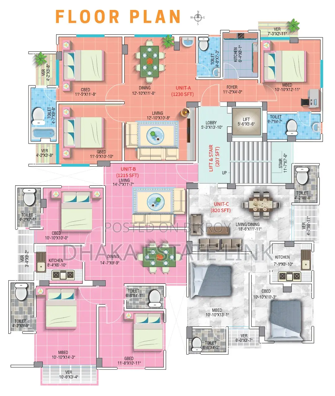 2bdrm Apartment in Green Field, Dhanmondi for sale in Dhanmondi