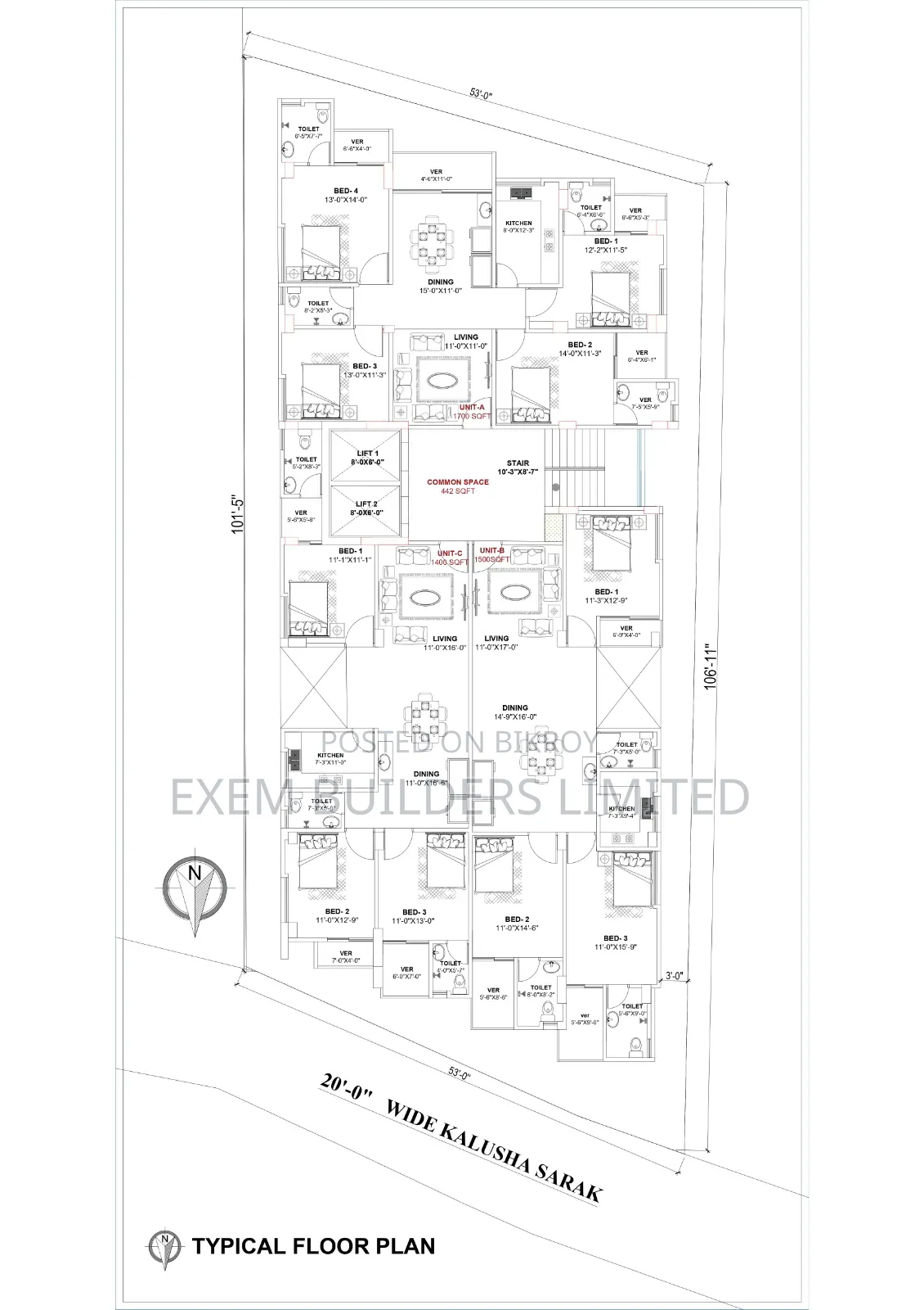 3-bedroom Apartment in EXEM Sky Palace, Barishal Sadar for Sale in Barishal Sadar