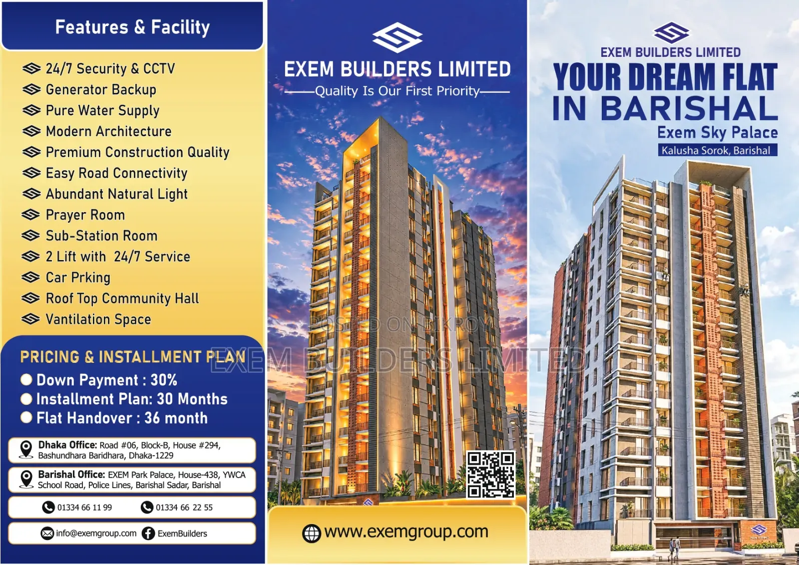 3-bedroom Apartment in EXEM Sky Palace, Barishal Sadar for Sale in Barishal Sadar