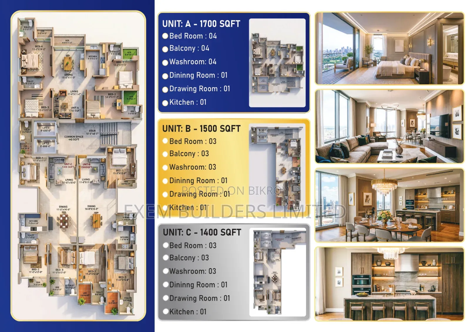 3-bedroom Apartment in EXEM Sky Palace, Barishal Sadar for Sale in Barishal Sadar