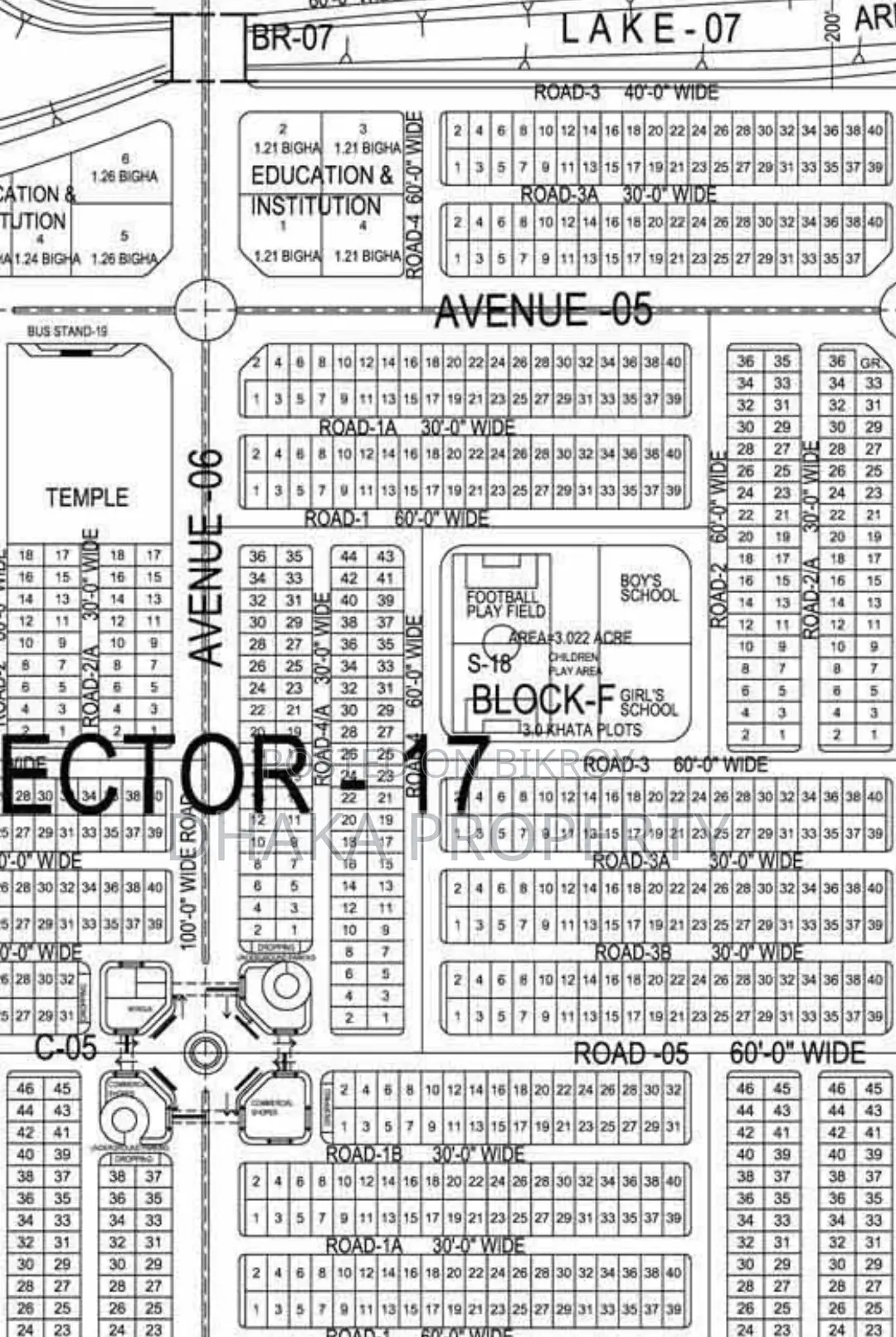 30ft Road 3 Katha Park East at Sector-17/F. in Uttara