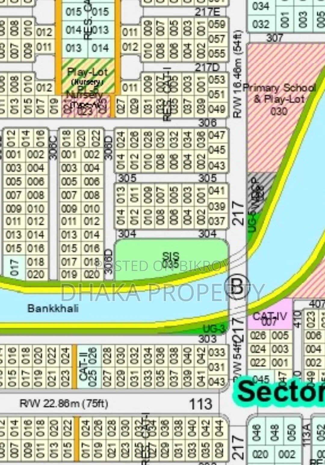 30ft Road 3 Katha Lake East at Sector-20 in Purbachal