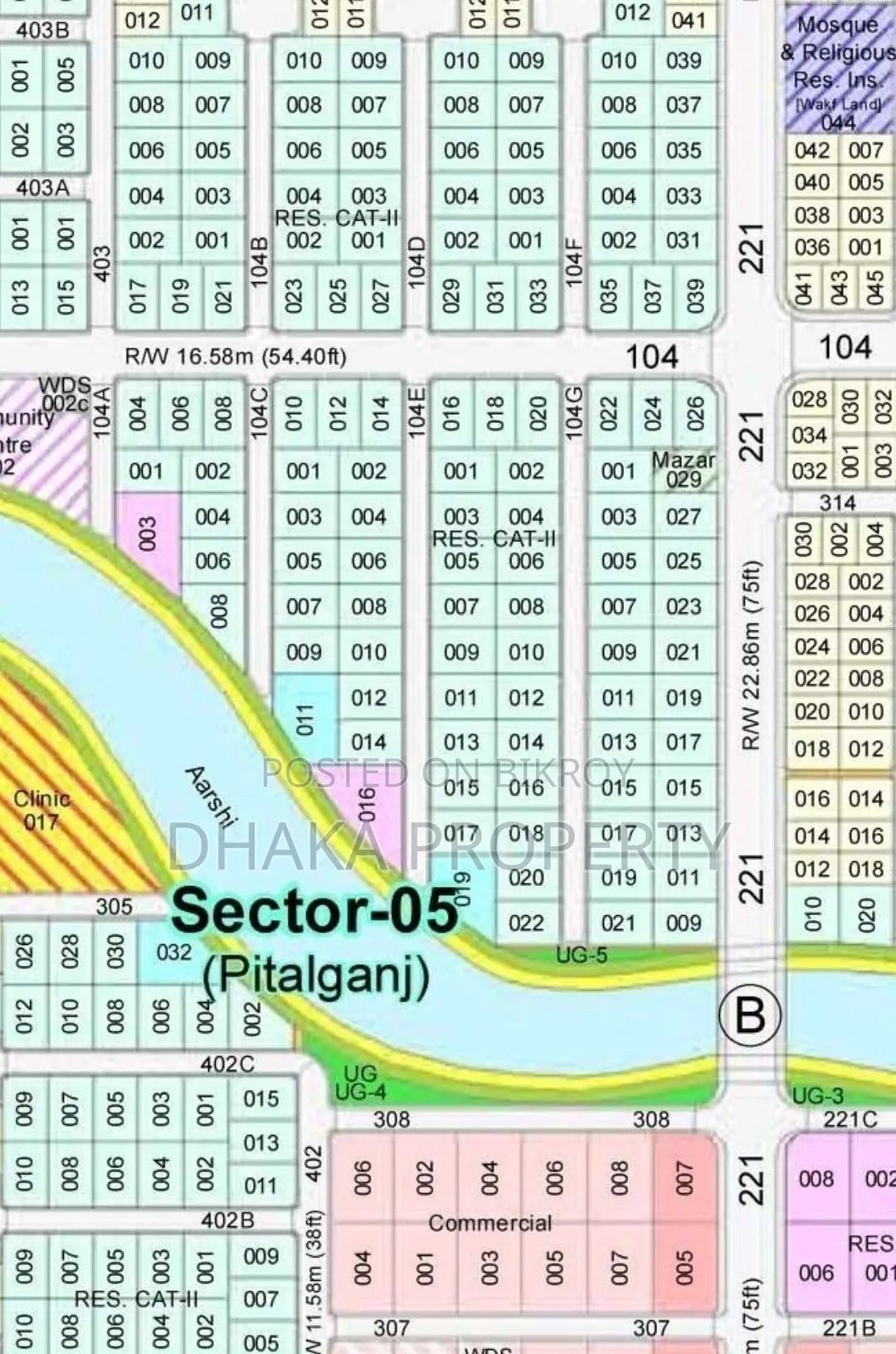 30ft Road 5 Katha Lake East at Sector-5 in Purbachal