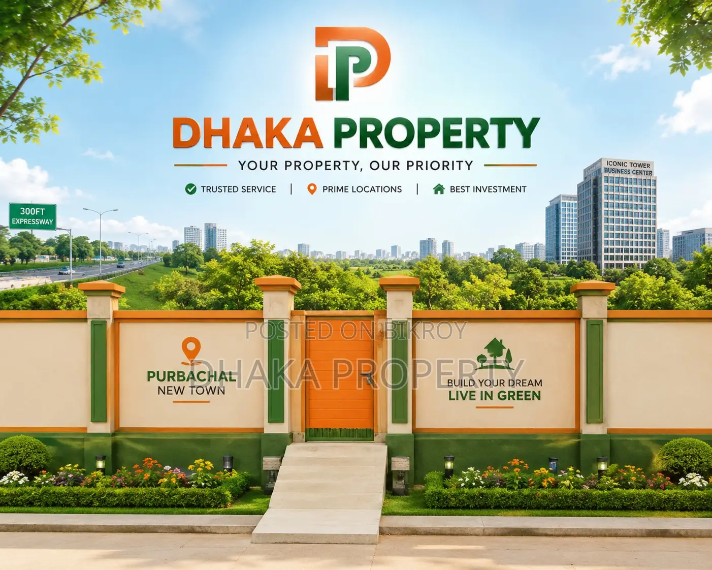 Nearby 300ft 5 Katha Park South at Sector-3 in Purbachal