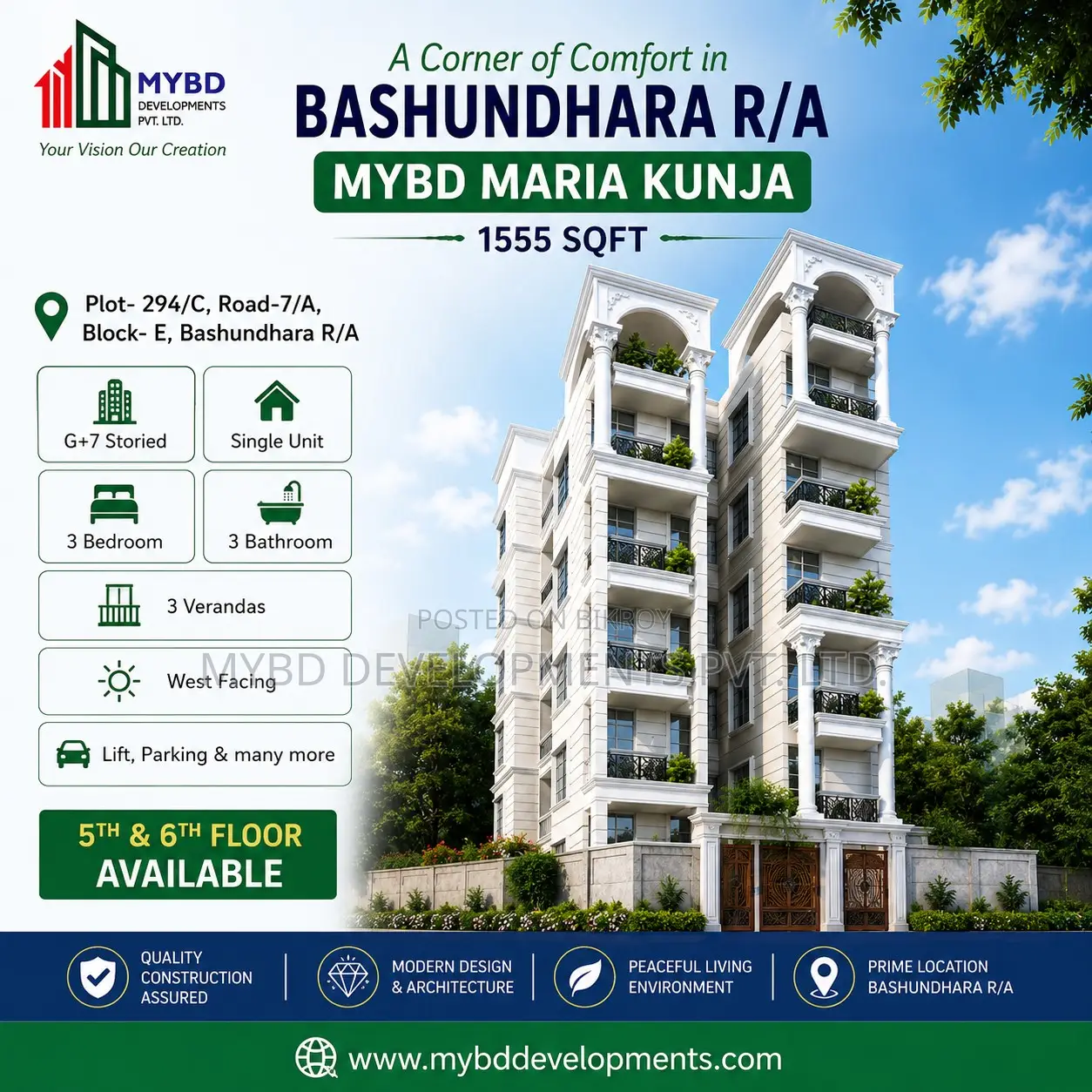 3-bedroom Apartment in Mybd Maria Kunja, Basundhara for sale in Basundhara