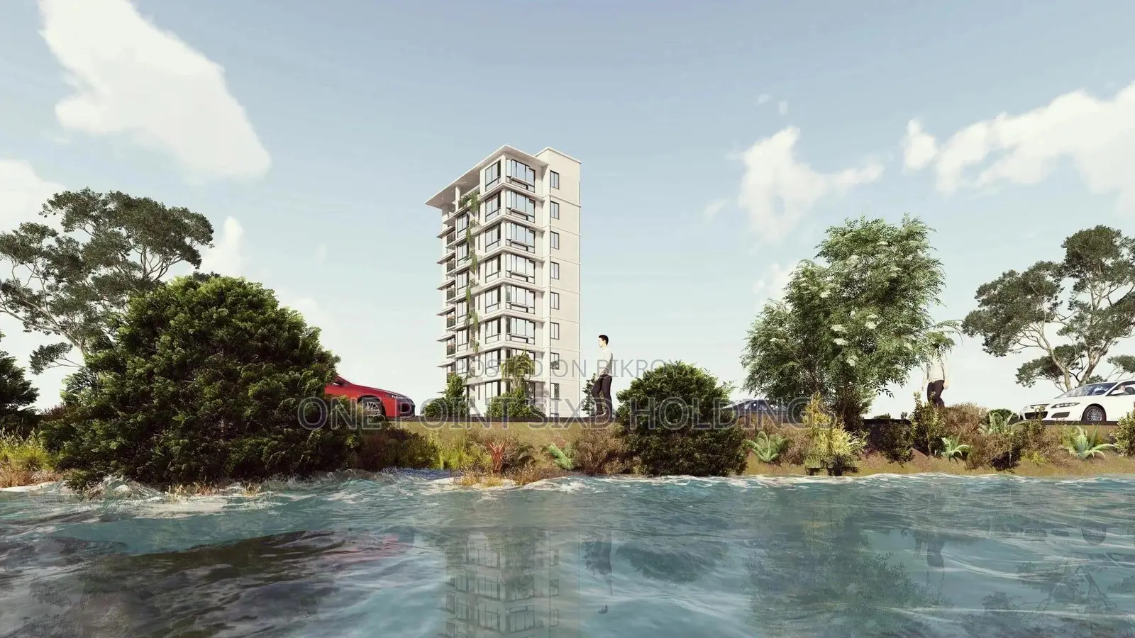 2100 Sft. Lake Facing Flat in Aftabnagar in Aftab Nagar