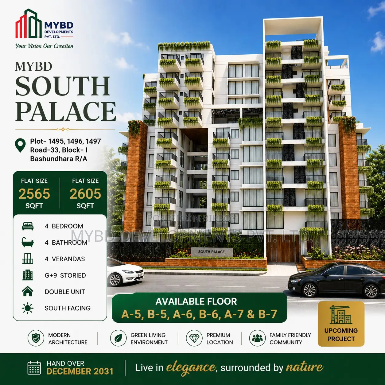4 Bedroom Apartment in Mybd South Palace, Basundhara for Sale in Basundhara