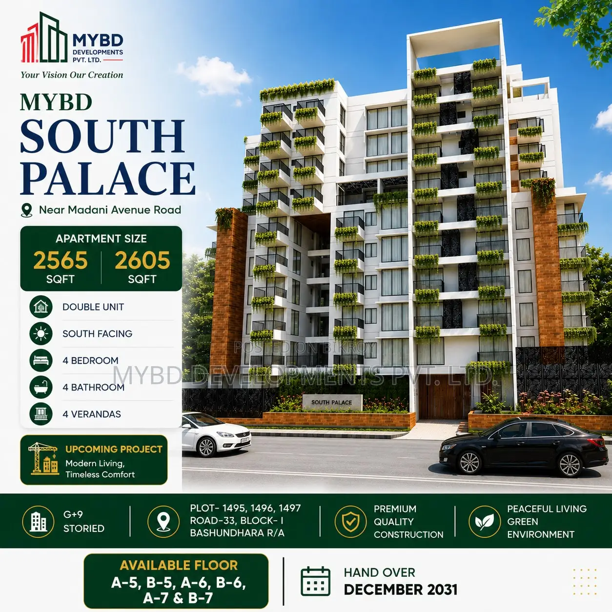 4 Bedroom Apartment in Mybd South Palace, Basundhara for Sale in Basundhara
