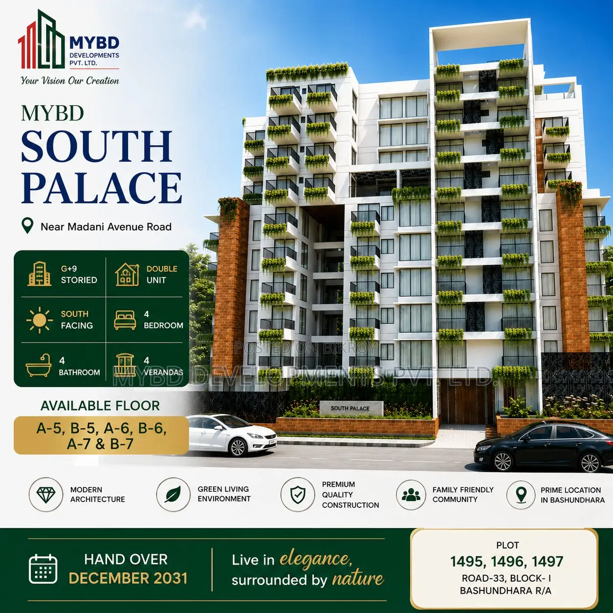 4 Bedroom Apartment in Mybd South Palace, Basundhara for Sale in Basundhara
